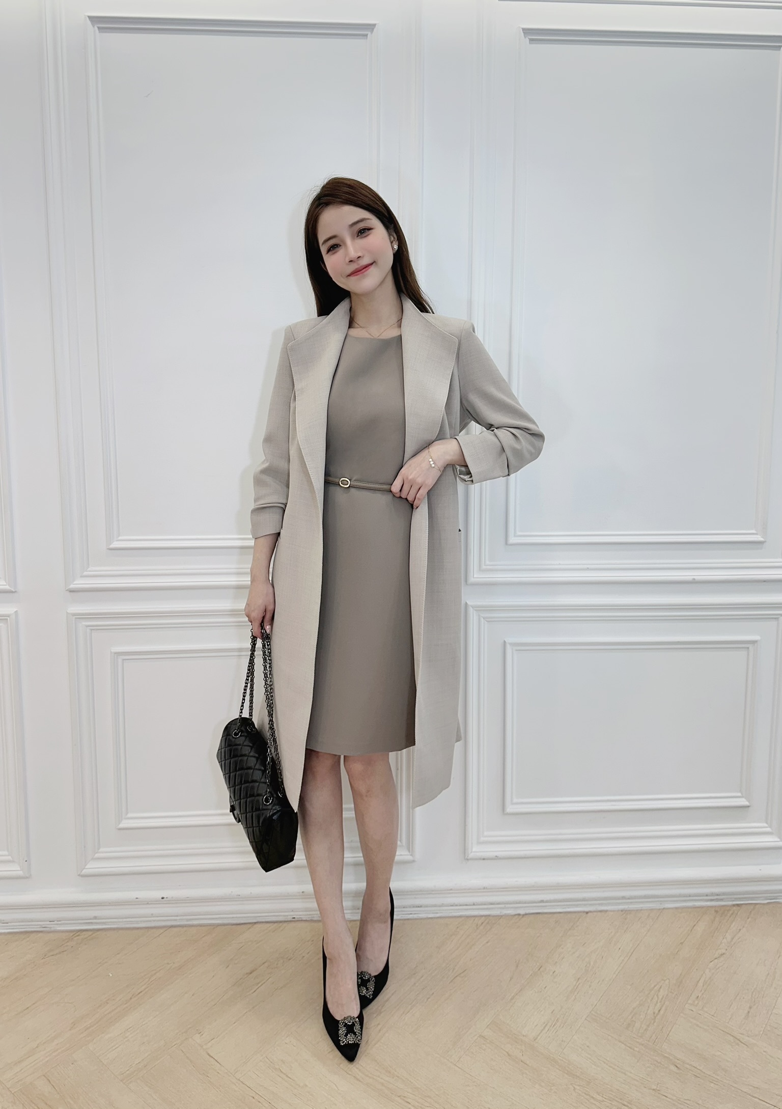 (JS) 經典版型歐美洋裝-大象灰