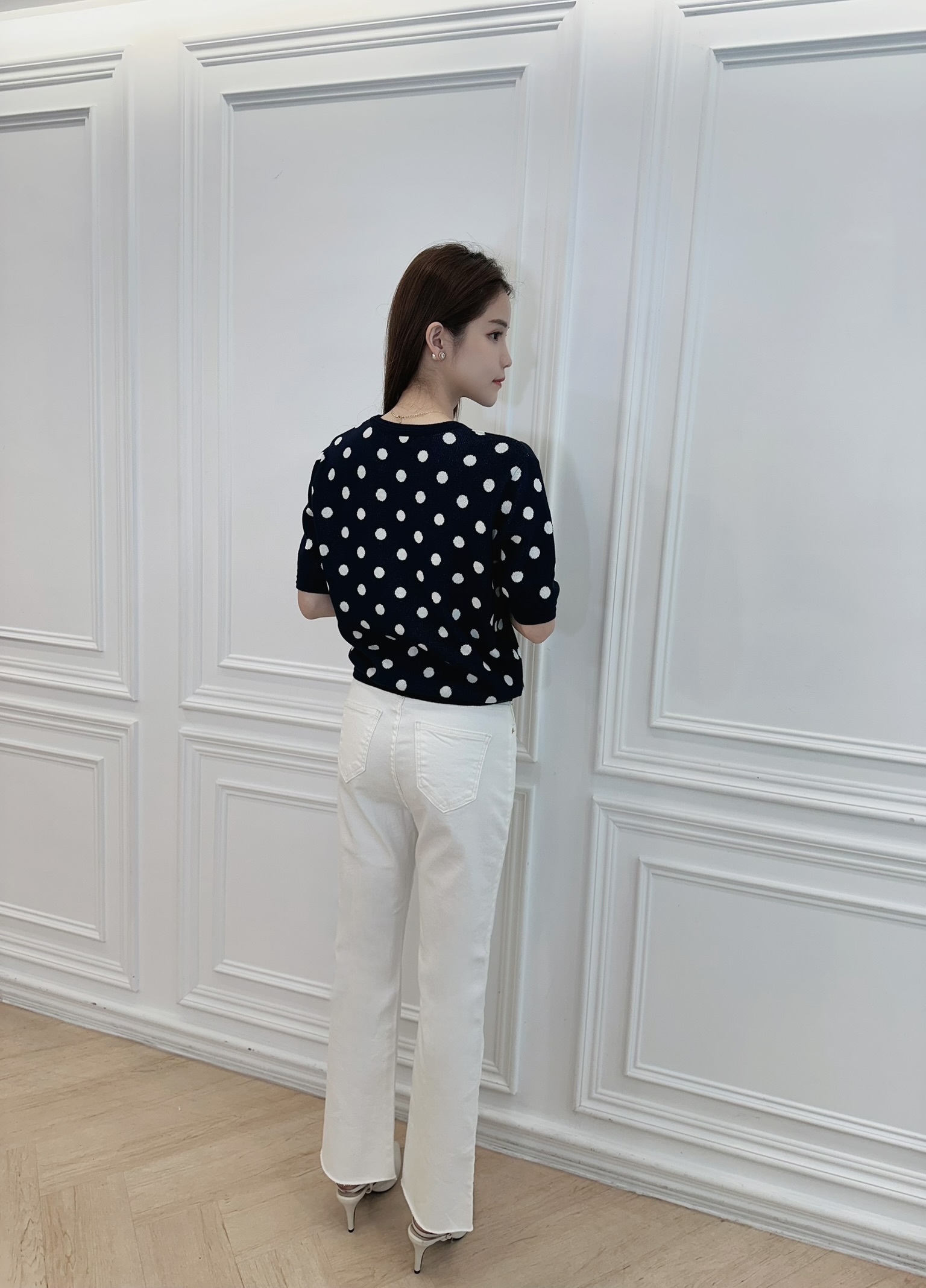 點點針織短袖上衣