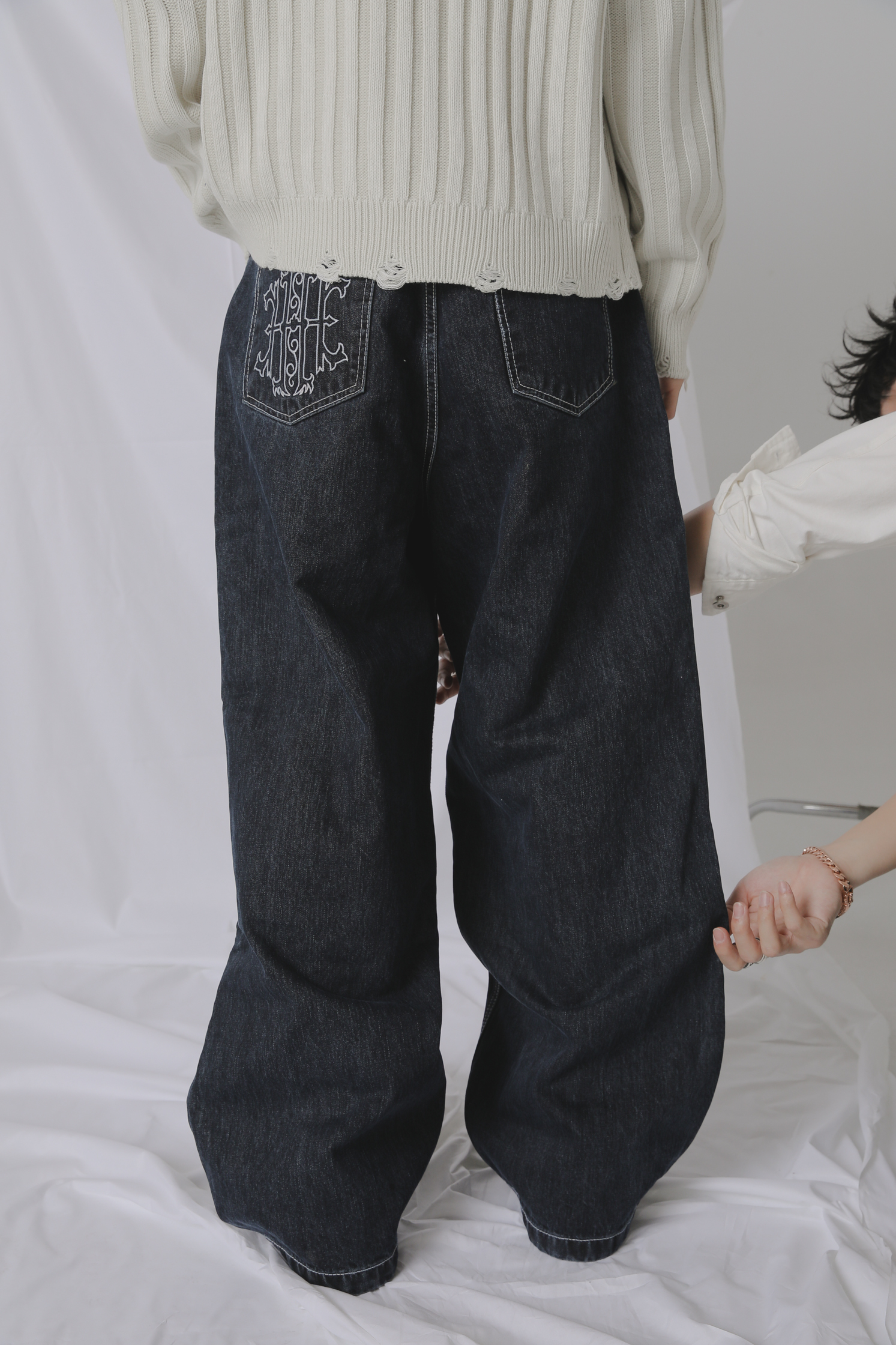 Embroidery Pocket Denim Pants #長褲