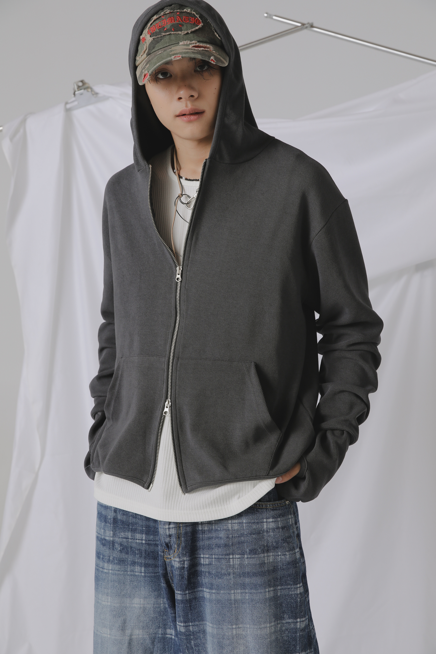 Heri Layered Hooded Zip-Up #連帽外套