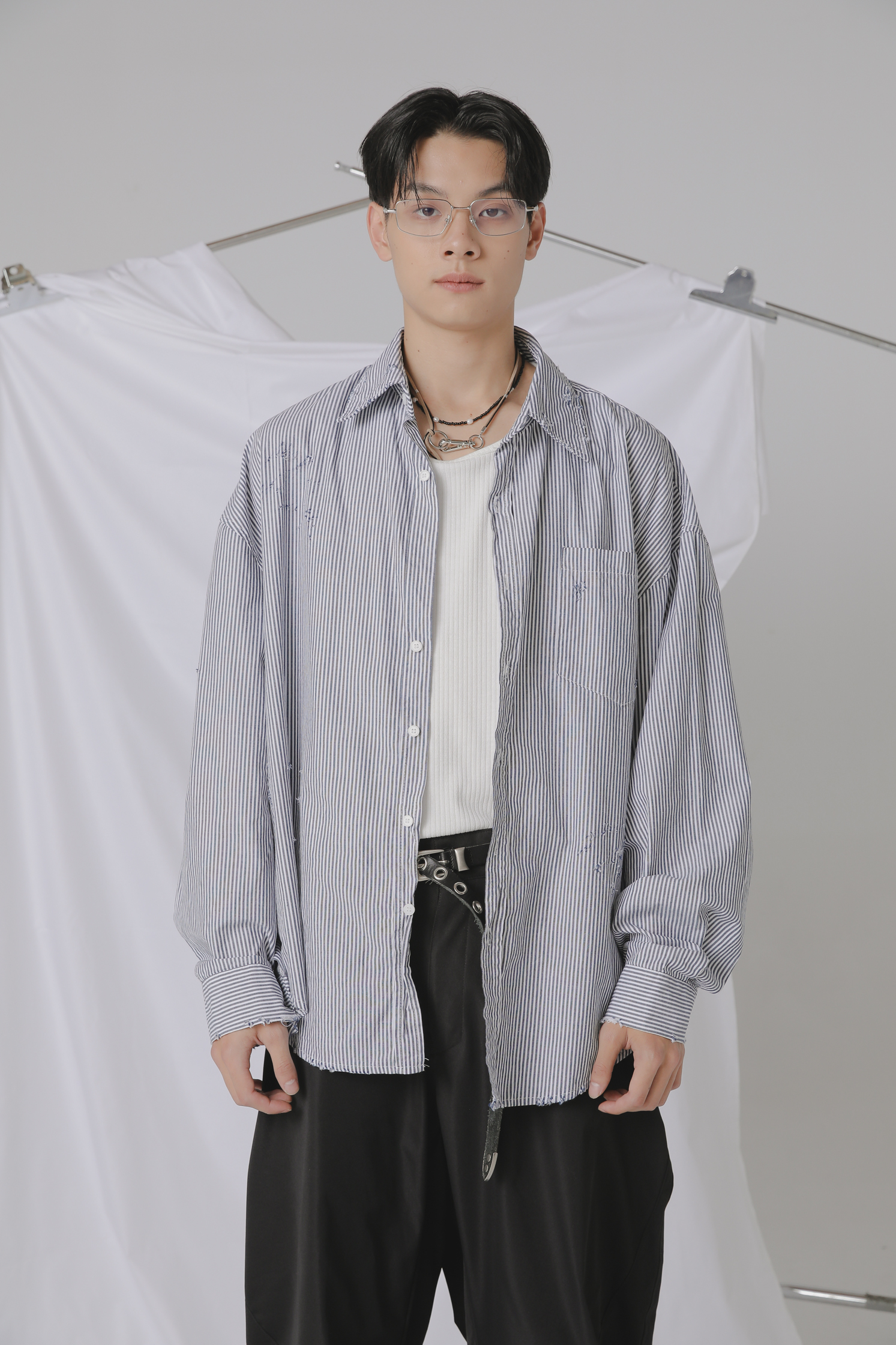 Musk Damage Stripe Shirt #襯衫