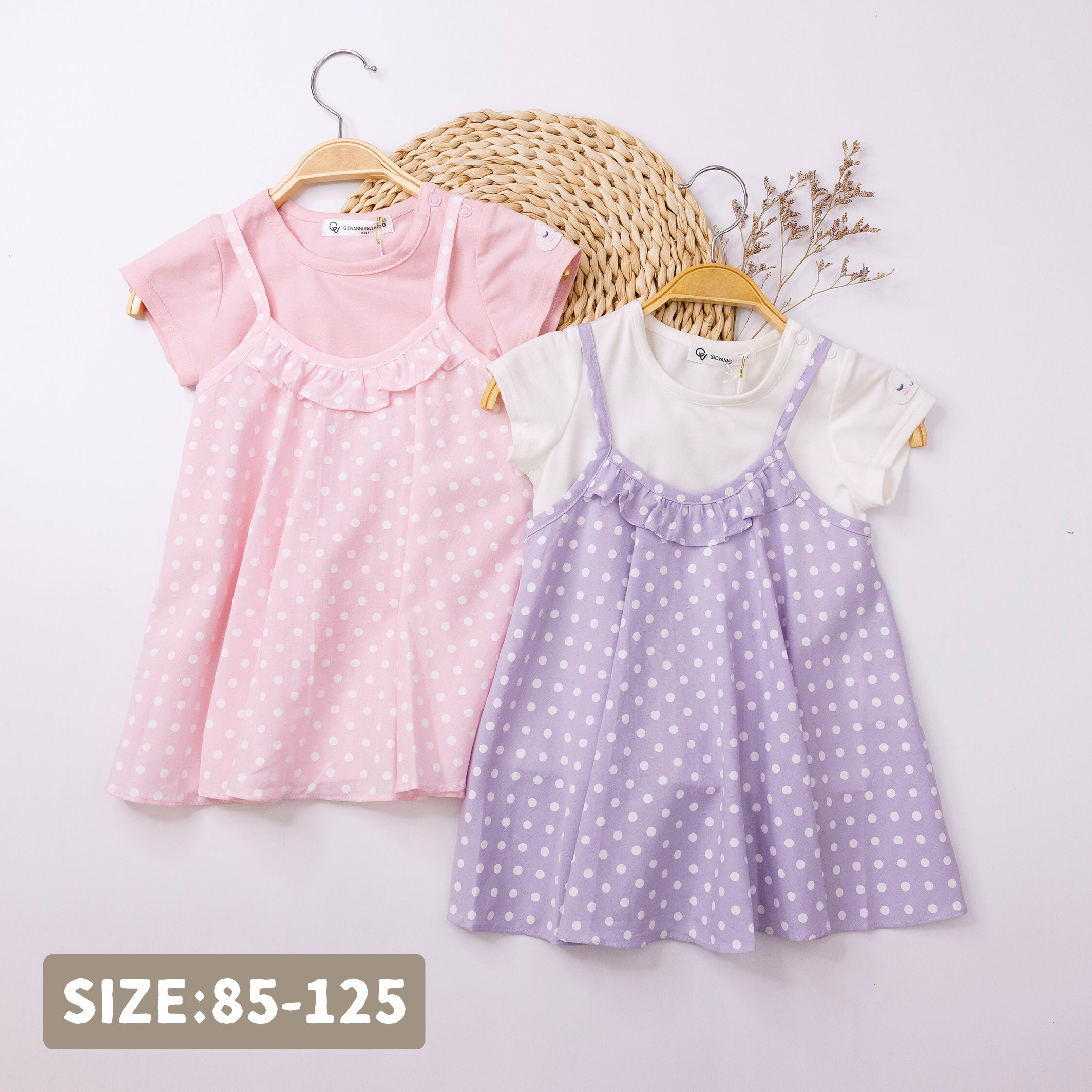 范侖鐵諾【52028】沉睡雲朵圓點兩件式套裝/洋裝＊二色