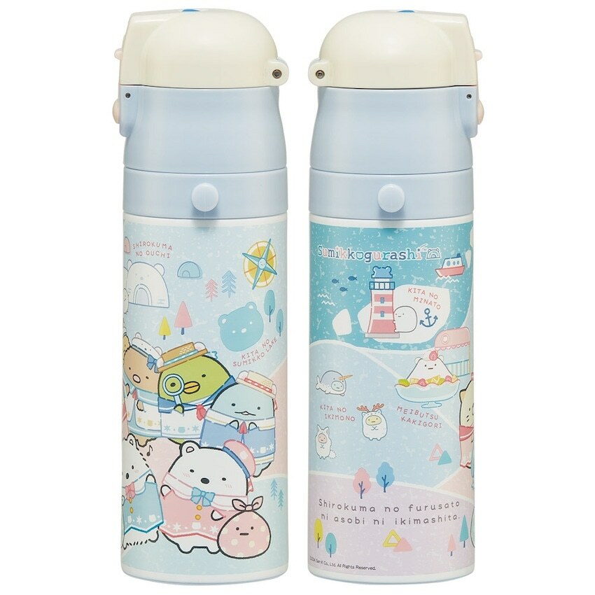 日本 2025 新版 Skater 超軽量 2WAY 保溫保冷直飲水壺 - 角落生物