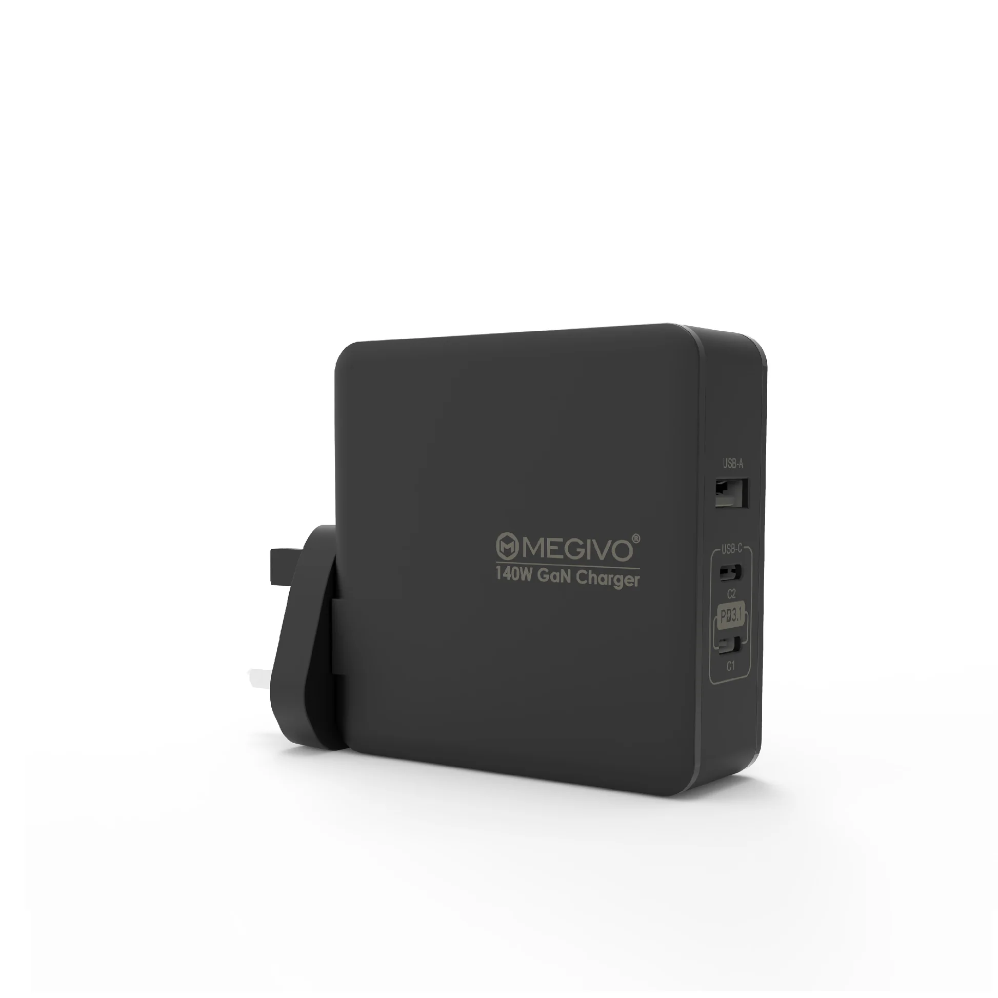 Megivo World Link 140W PD3.1 GaN Charger 充電器 黑色_M-WL140W-BK