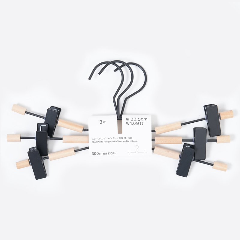 SP 鋼製衣架/附木製部分 3入