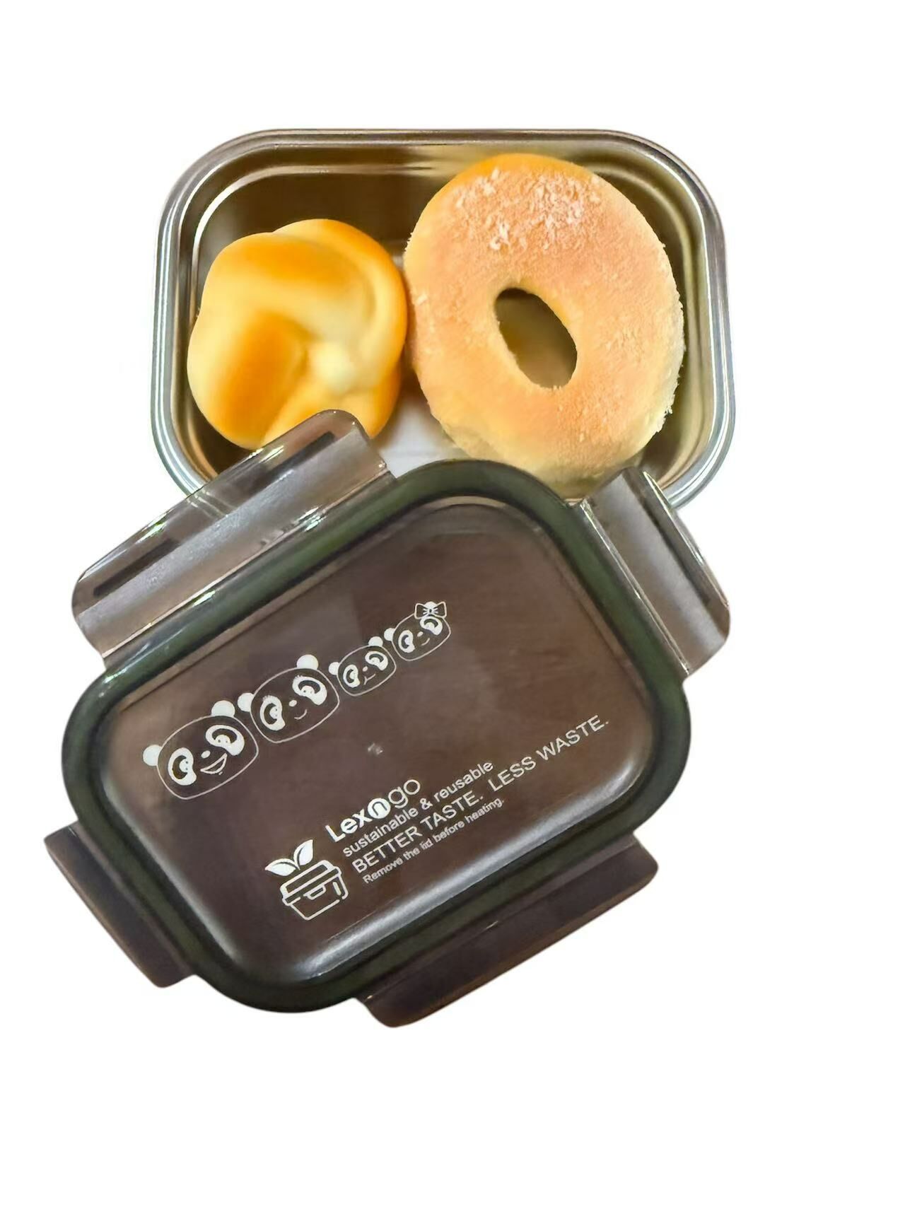 LEXINGTON microwavable stainless steel container with pp Lid - 600ml - panda series