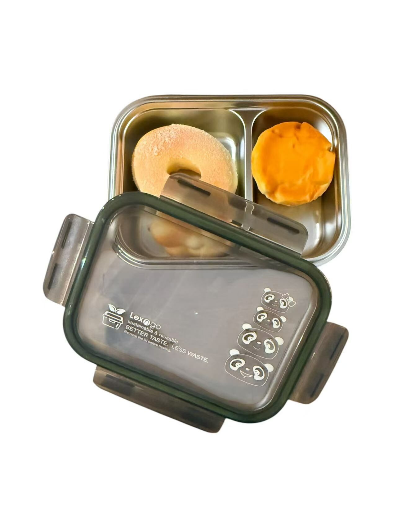 LEXINGTON microwavable stainless steel container with pp lid - 800ml - panda series