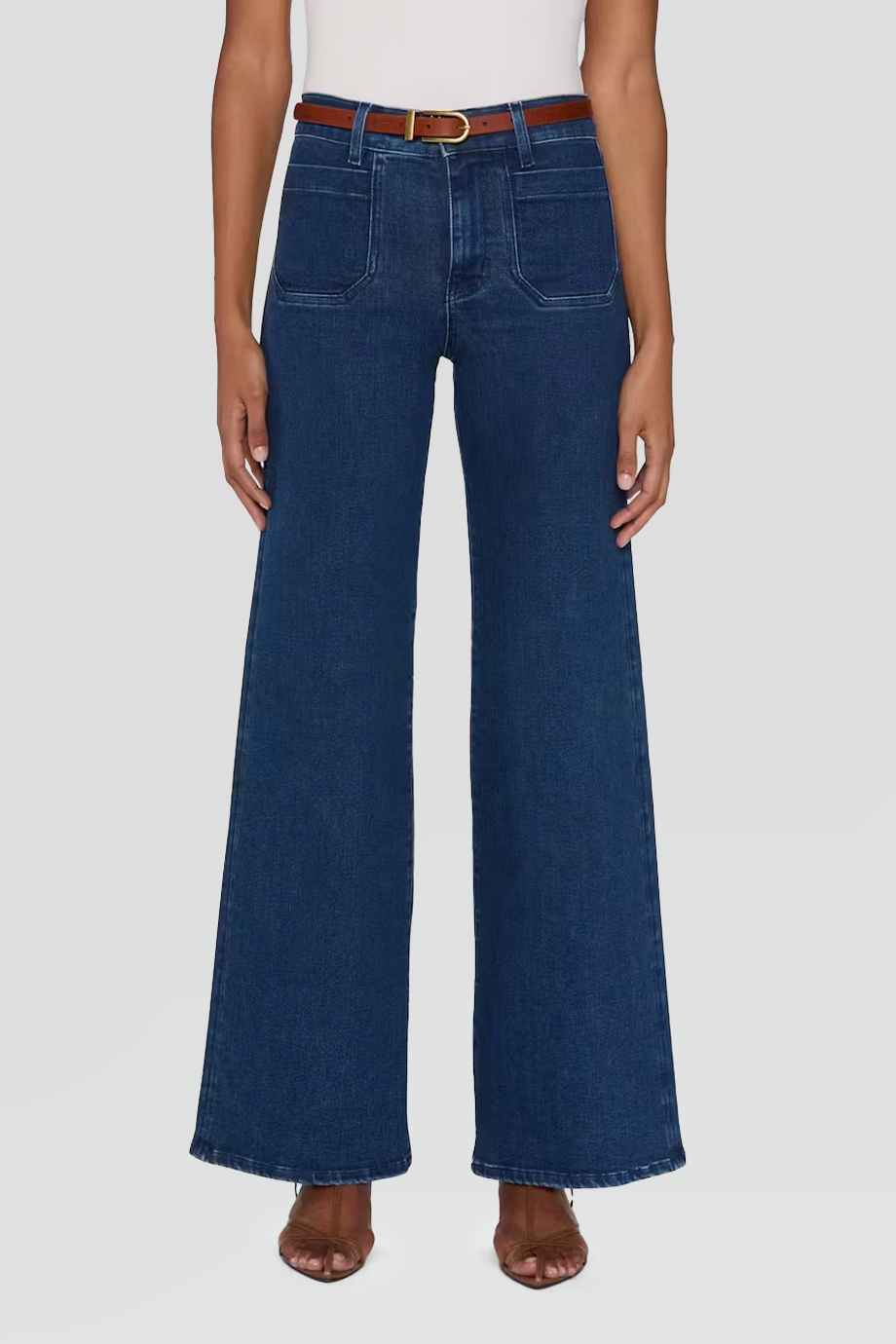 FRAME｜PALAZZO 高腰寬版前口袋牛仔喇叭褲