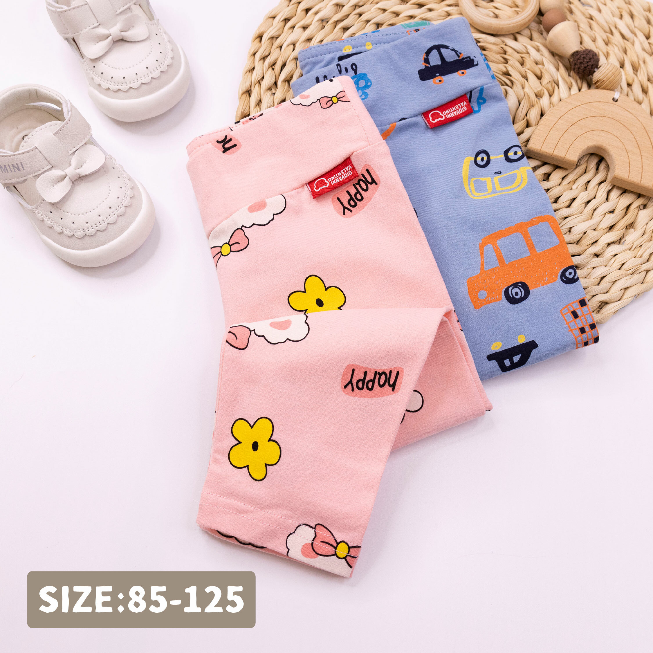 范侖鐵諾【52041】草莓狗狗與車車塗鴉長褲/內搭褲＊二色