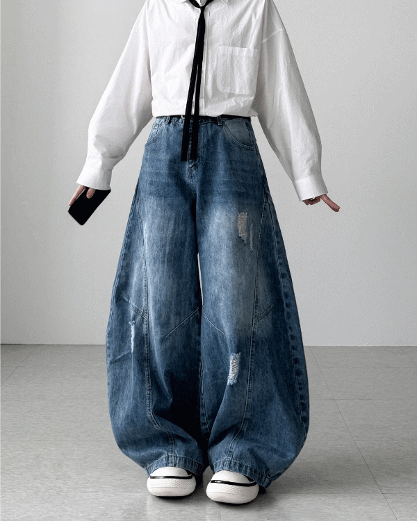 復古氣球牛仔褲