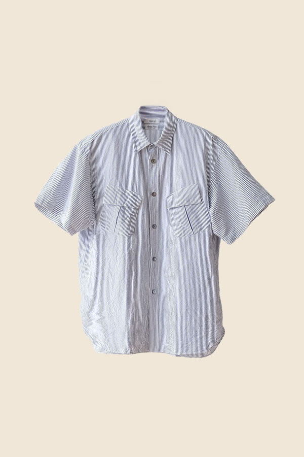 FUJITO - 短袖條紋襯衫