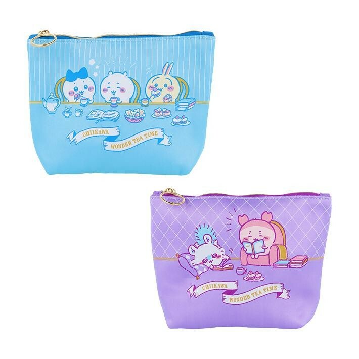 【現貨】吉伊卡哇 Chiikawa 化妝包 愛麗絲茶會 刺繡船型收納包 小拉鏈包 小八 不思議的國度 卡通 可愛 編織收納包