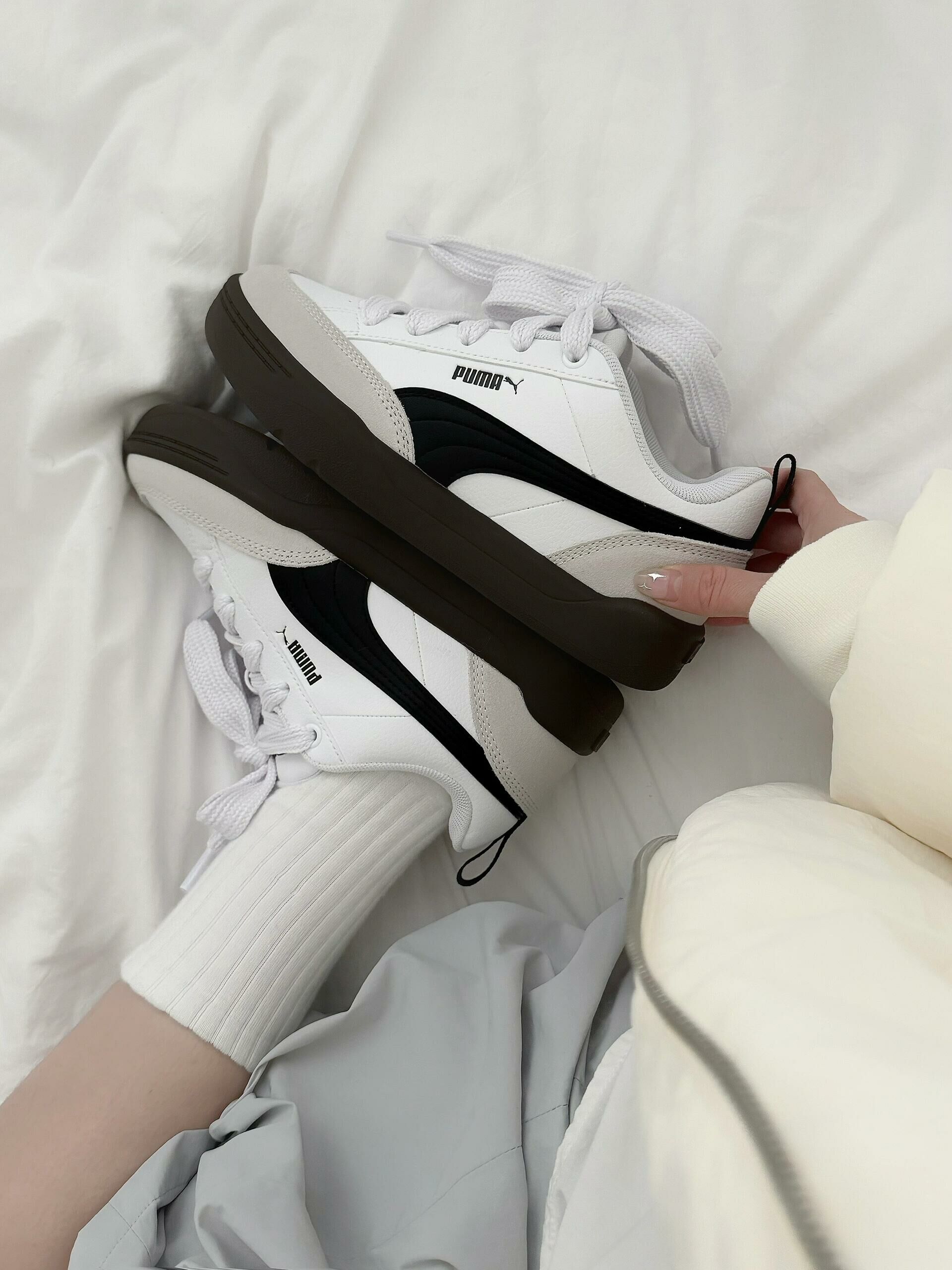 Puma Park Lifestyle 巧克力厚片 白黑色 深咖啡色 皮革 復古 麵包鞋 板鞋 德訓鞋 397262-01/預購