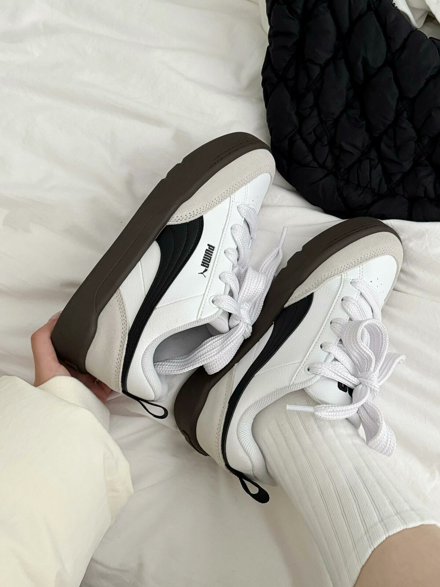 Puma Park Lifestyle 巧克力厚片 白黑色 深咖啡色 皮革 復古 麵包鞋 板鞋 德訓鞋 397262-01/預購