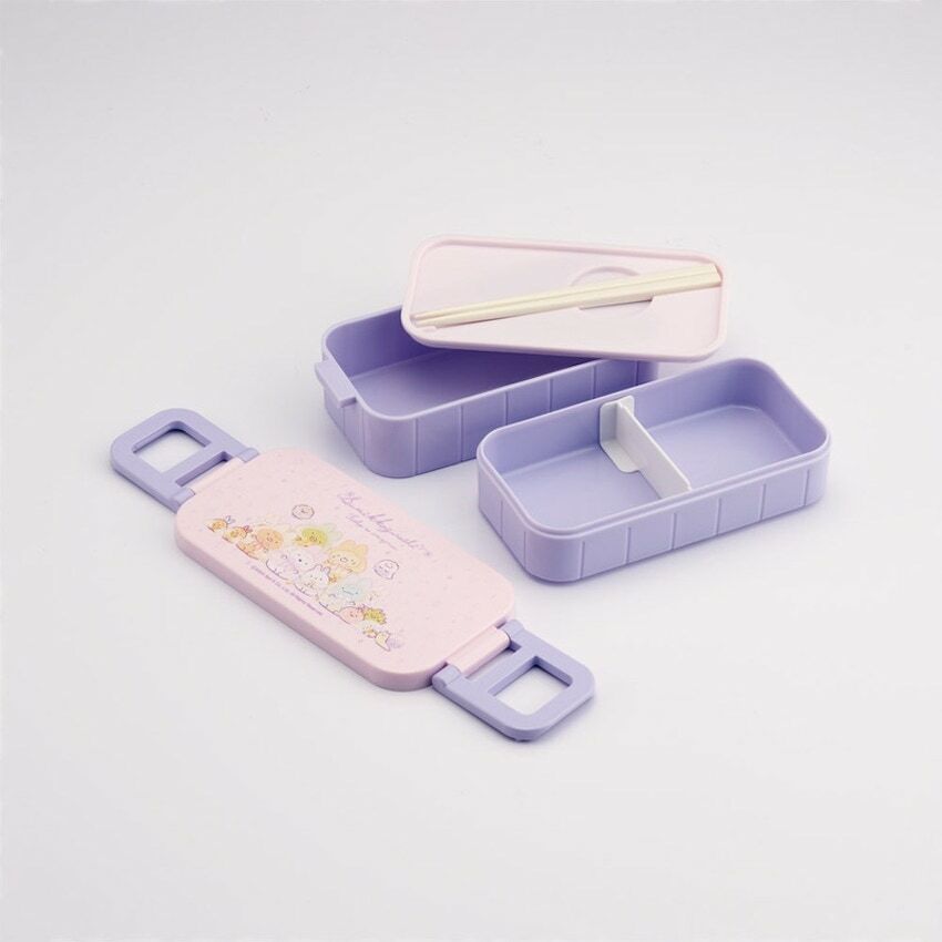 日本製 2025 新版 Skater 銀離子抗菌雙層餐盒 + 筷子套裝 - 角落生物