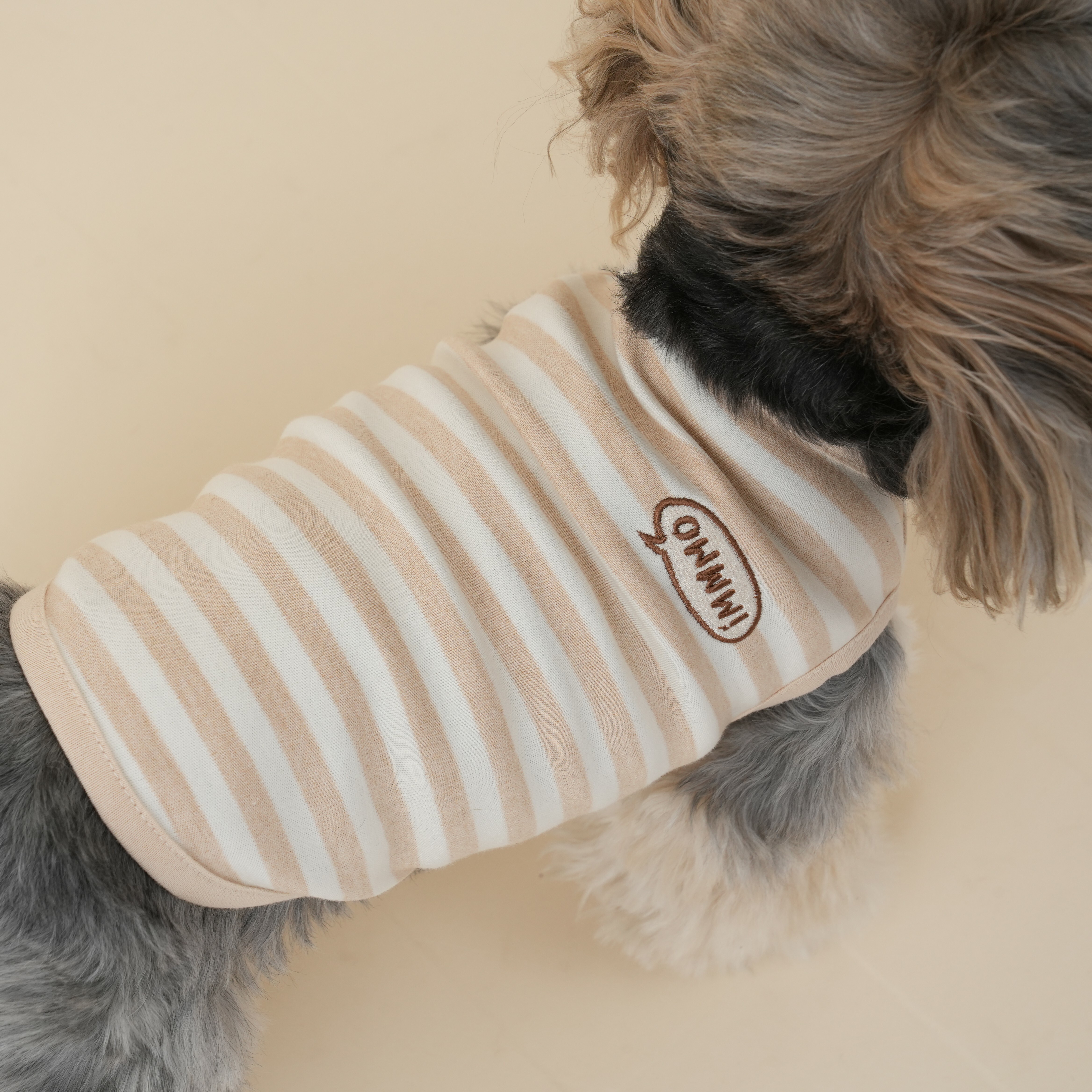 OWWW STUDIO x BLUEBERRY 有機棉背心(粗卡其條紋）