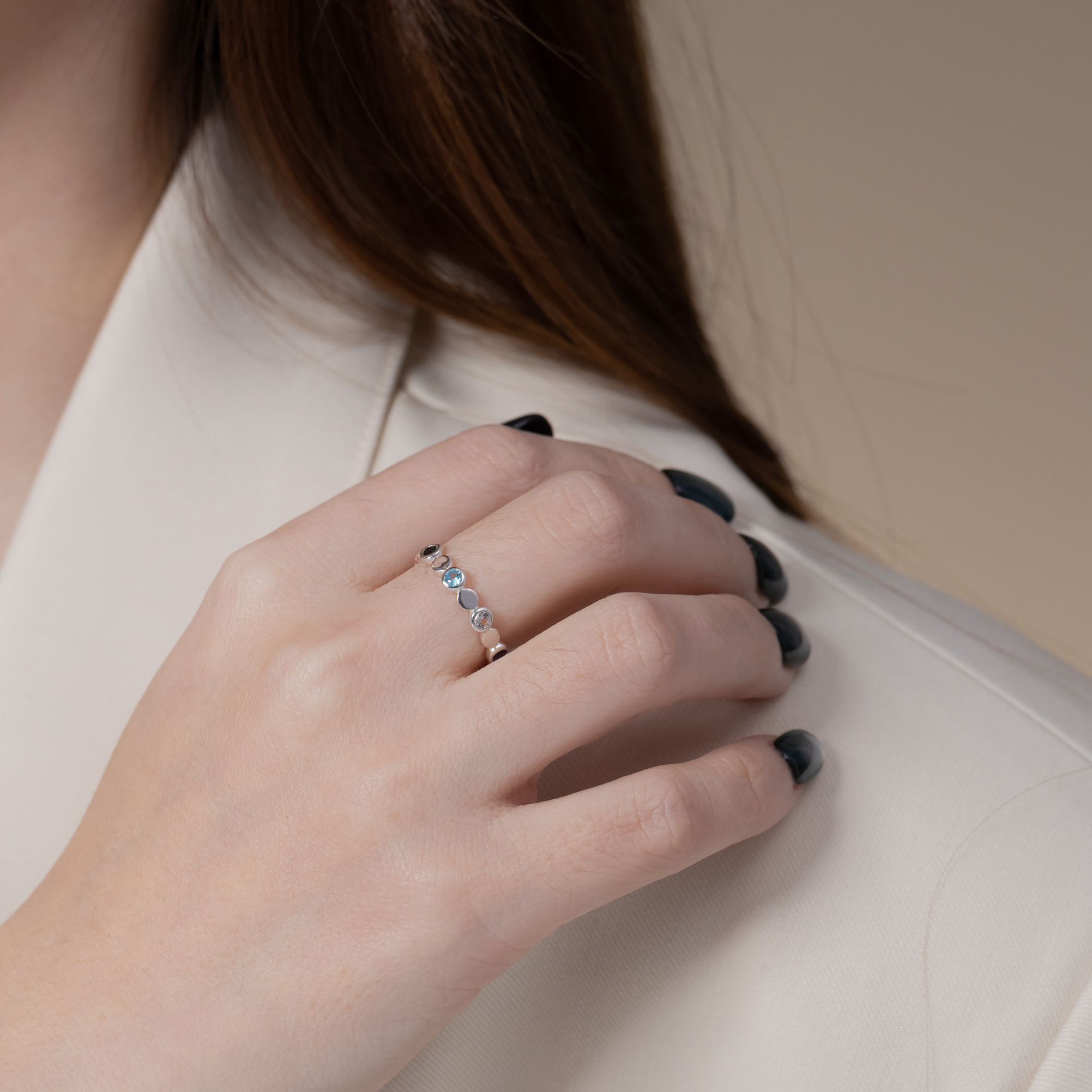 HaloFlow藍色系寶石戒指