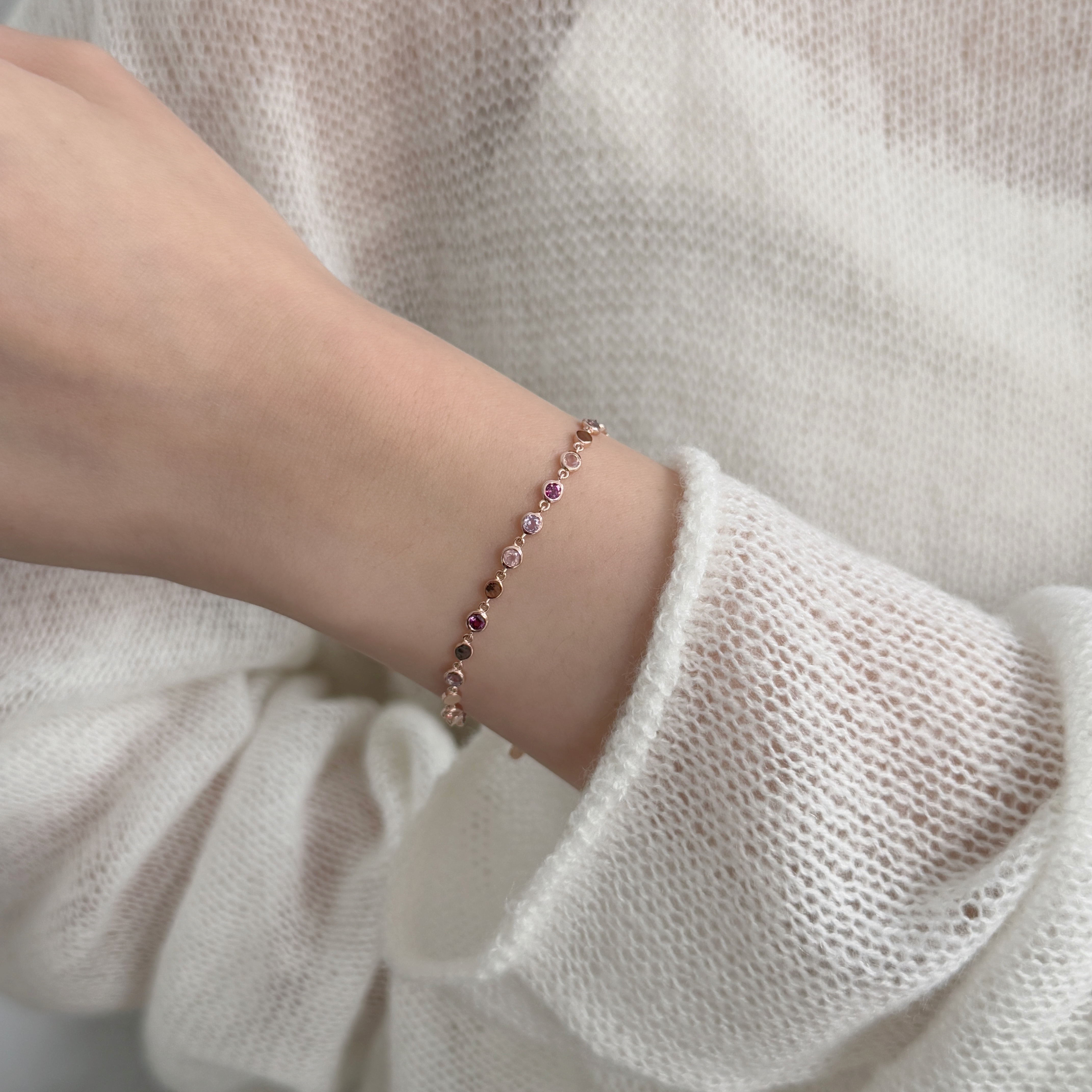 HaloFlow紅色系寶石手鍊