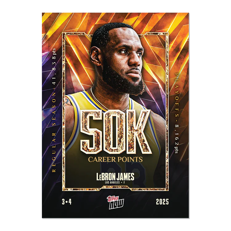 Topps x LeBron James 五萬分 球員卡 單一張入（附透明卡套）