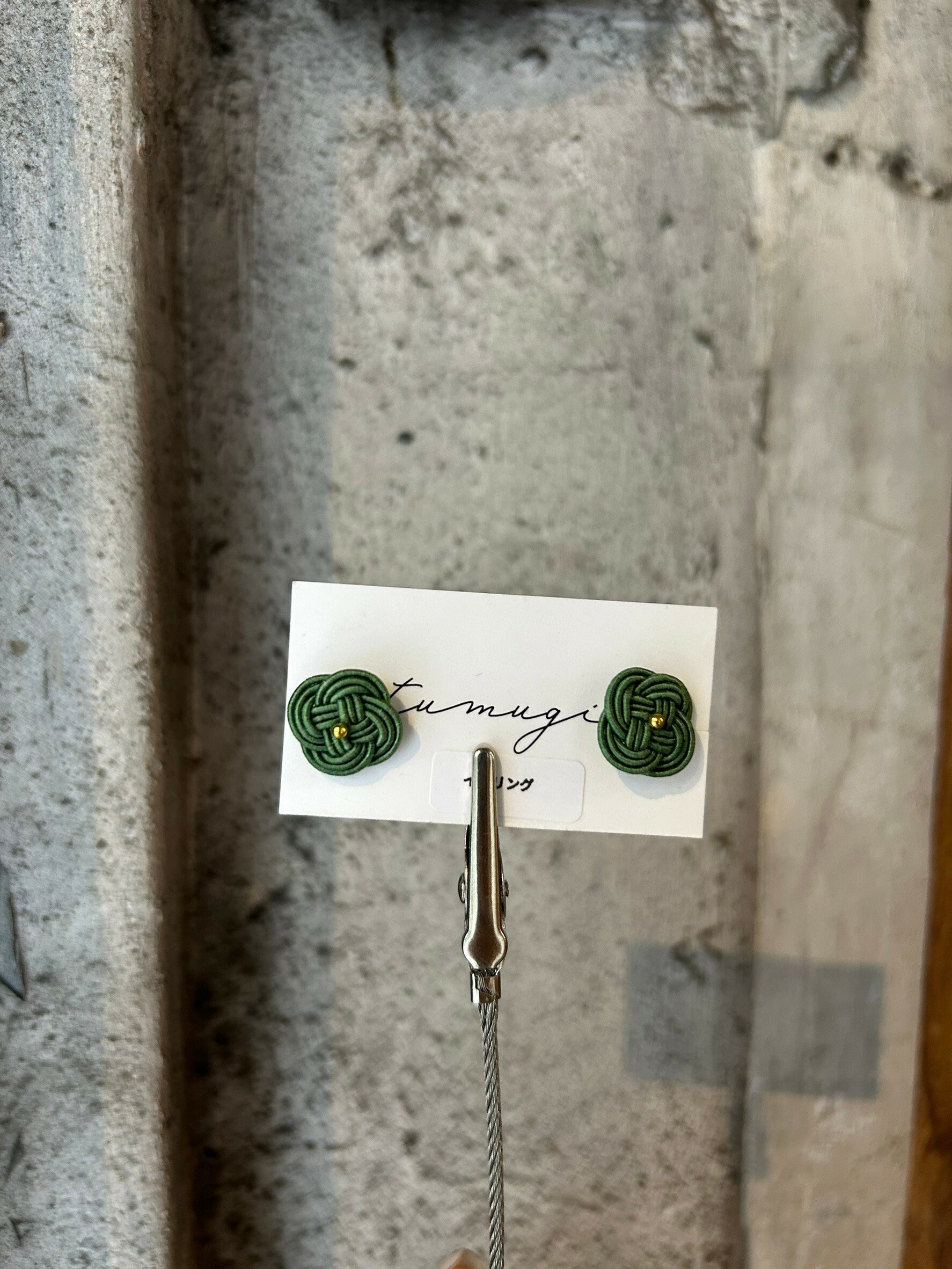 [TUMUGI] 水引小花耳環 |  長野草色 | 耳夾 | NO.67