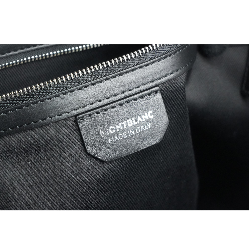 【MONT BLANC】M Gram 4810 系列薄款滿版標誌二用公事包(黑色/藍色)127409