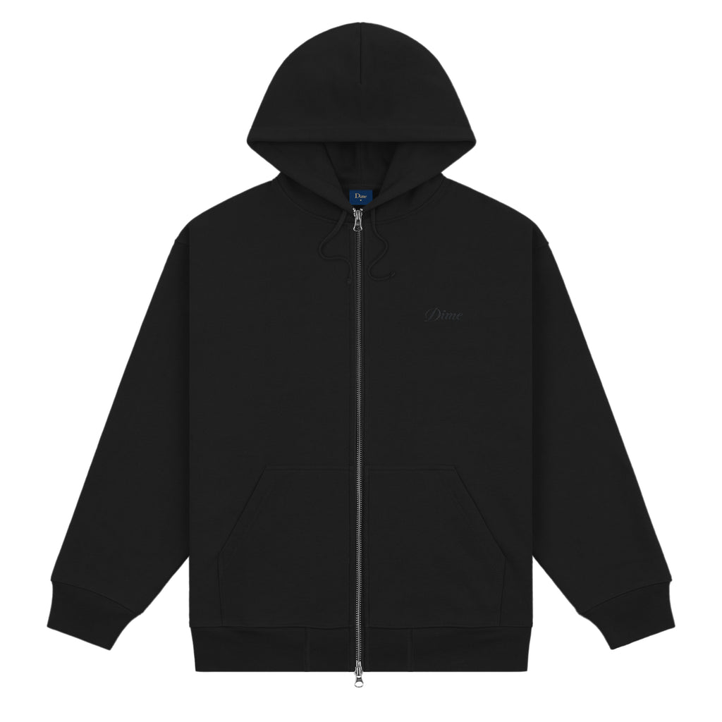 DIME｜Cursive Zip-Hoodie ''Black''