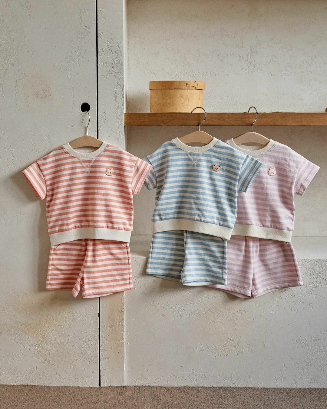 25S/S DTD條紋糖果系列-V形縫線上下套裝