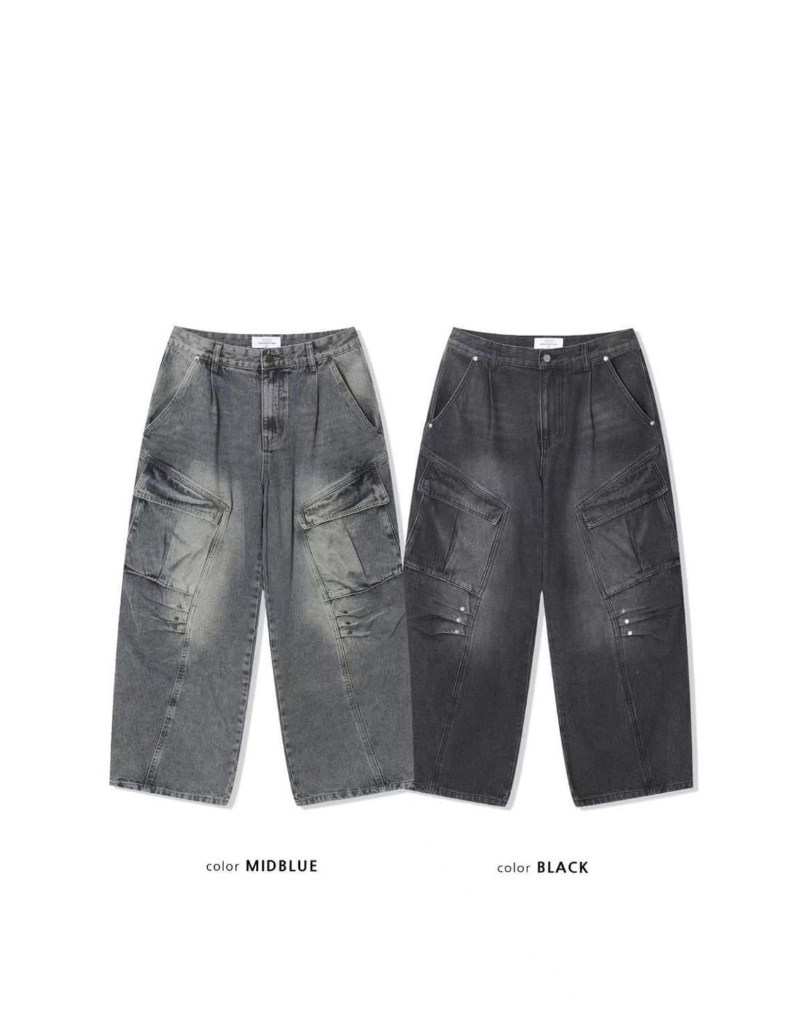 UNUSED  鉚釘 工裝 水洗 #牛仔褲