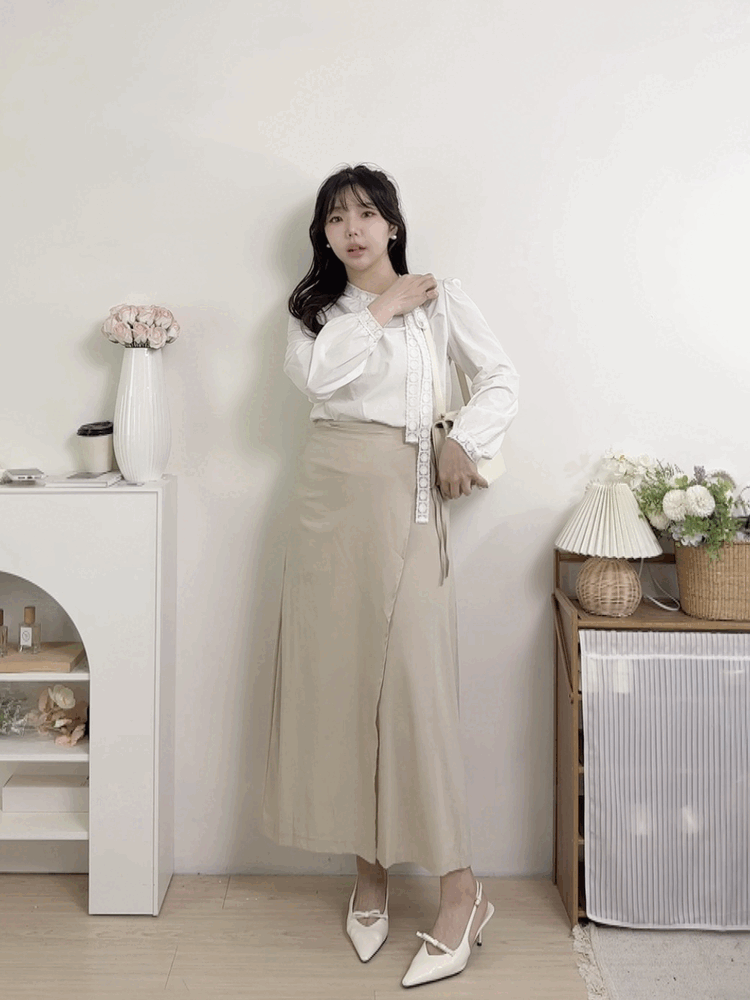 氣質綁帶西裝長裙  2 colors