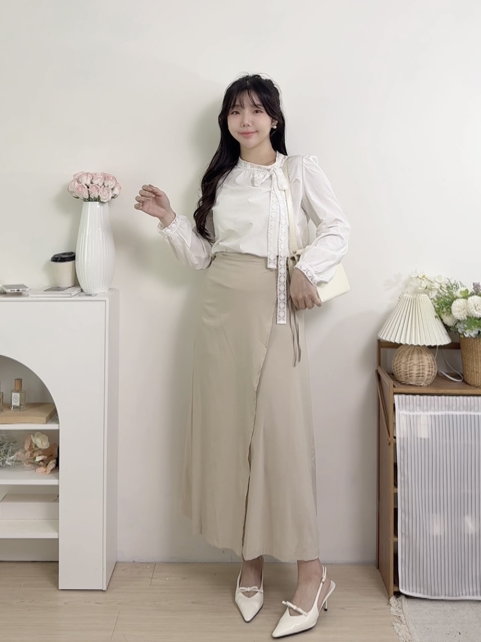 氣質綁帶西裝長裙  2 colors
