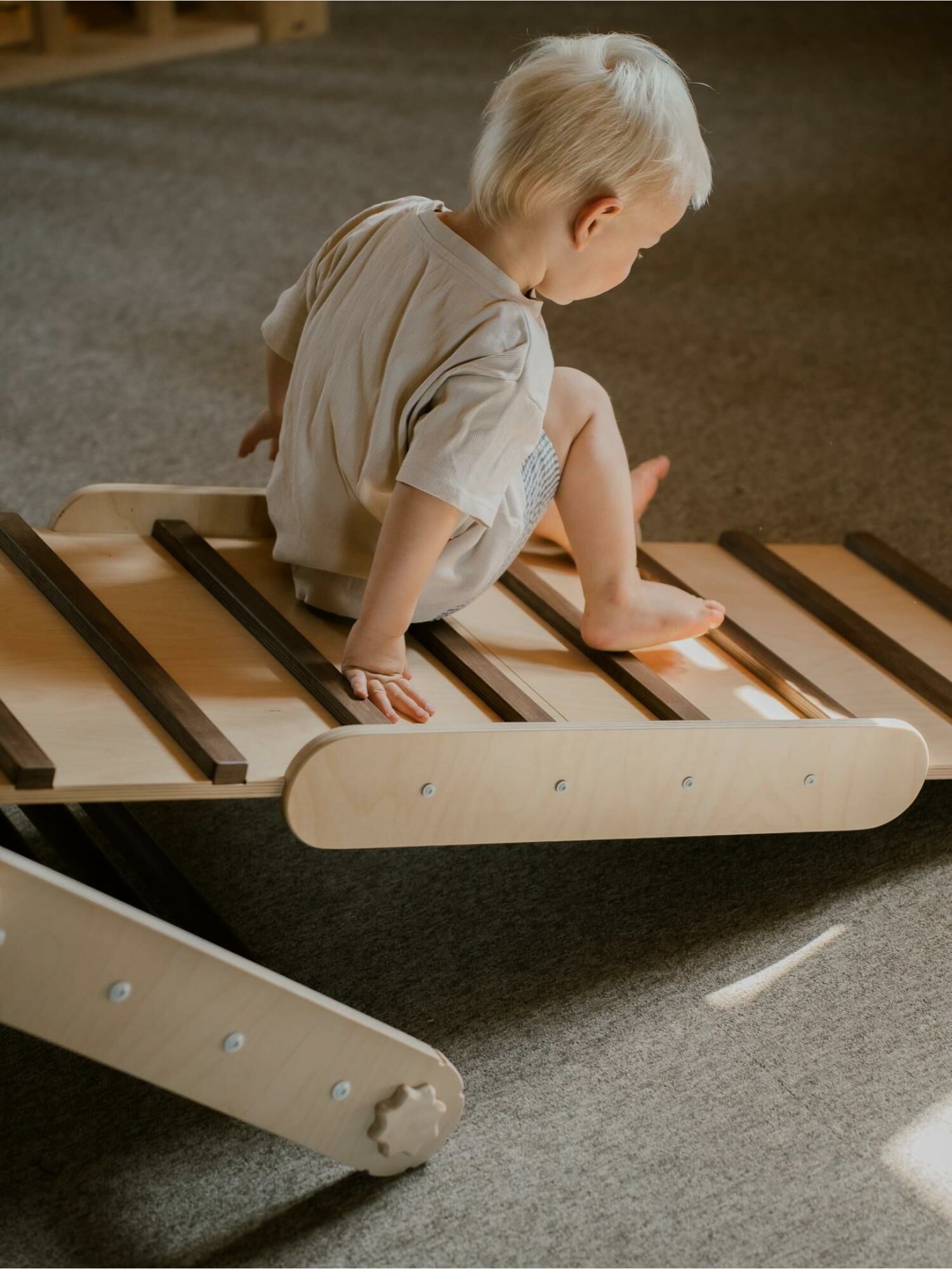 happymoon 攀爬架延伸配件－條紋溜滑梯（ 共3色 ）