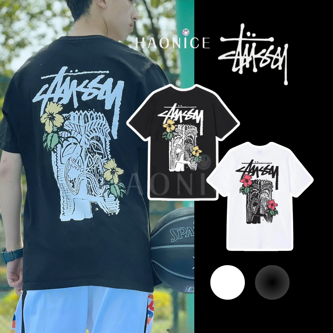 Stussy 20SS archive tiki tribe面具花卉短袖 T恤 短袖 短T