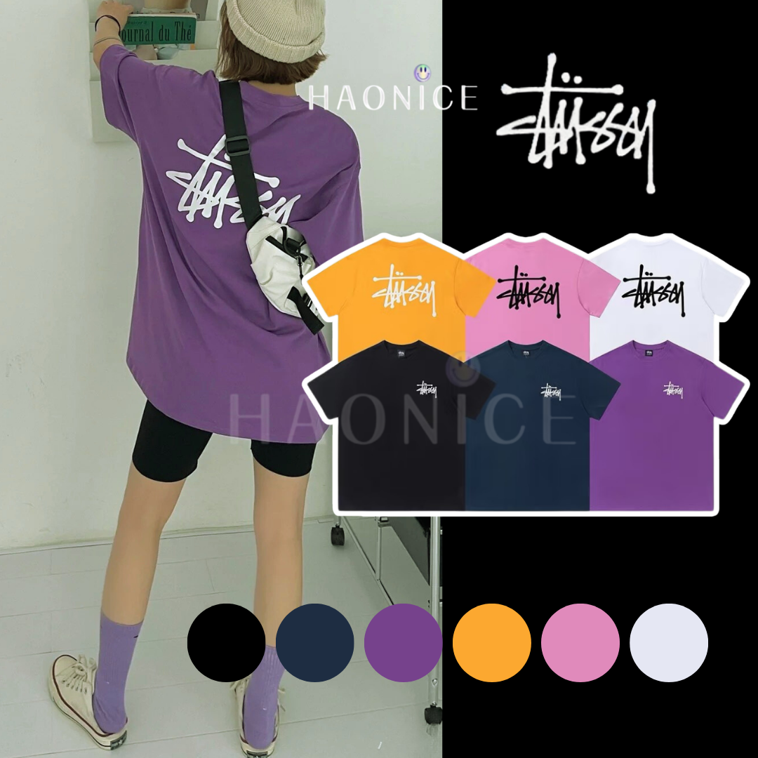 Stussy經典字母基礎款糖果色短袖 T恤 短袖 短T