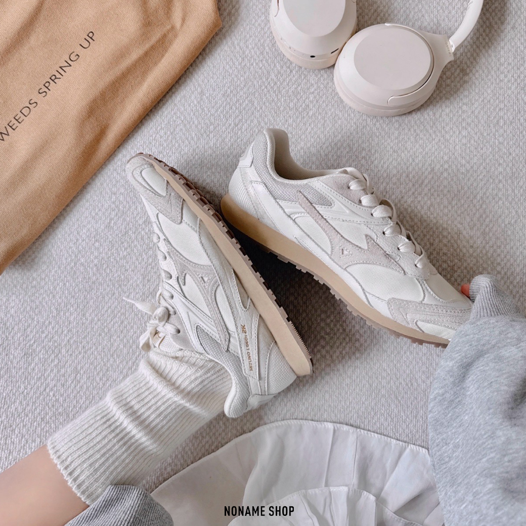 MIZUNO LG 60S 2K 做舊 復古 冰裂紋 綿雲白 休閒鞋 (男/女款)