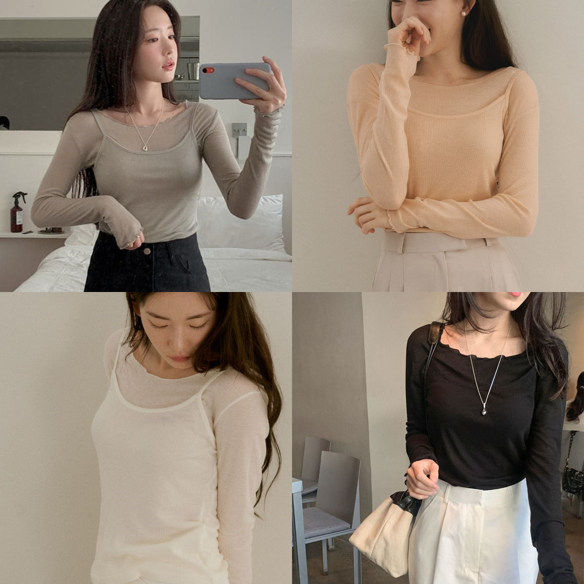 韓國Cherrykoko授權 溫柔紗線感疊穿兩件式上衣【MADE, CRKO】系列