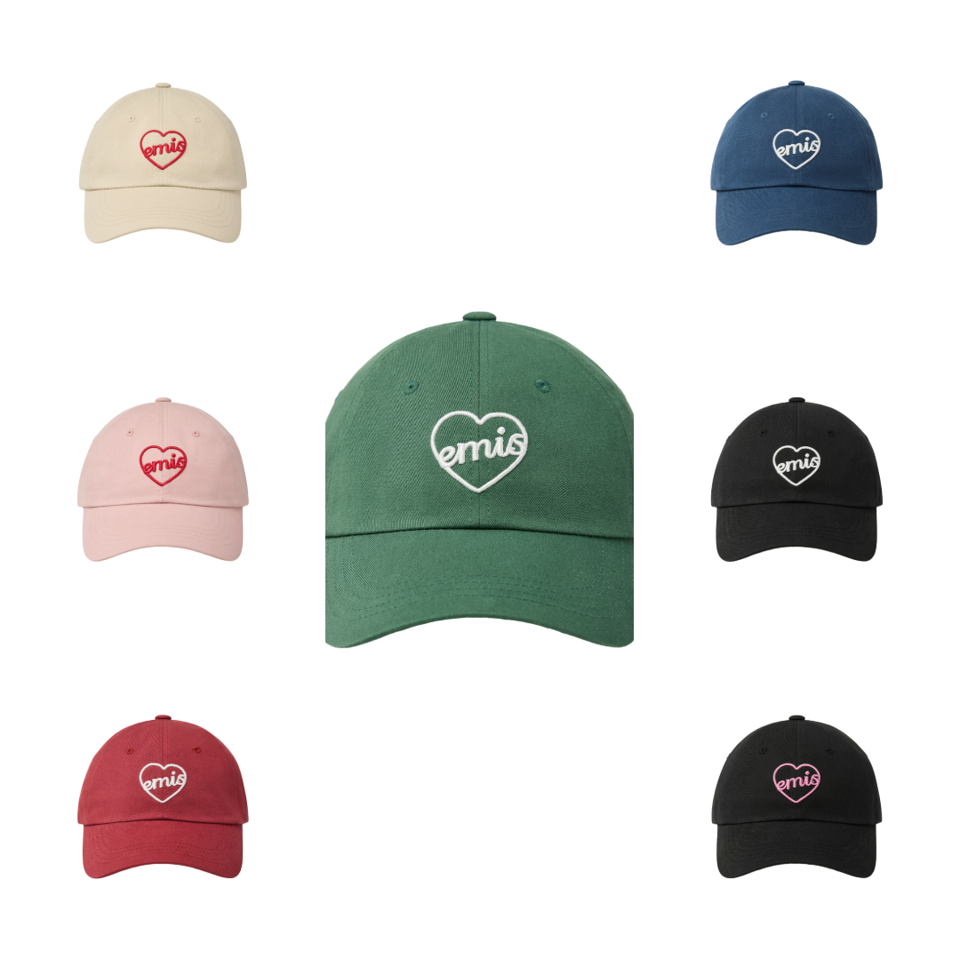 現貨┃emis HEART BALL CAP 愛心 草寫 刺繡 老帽