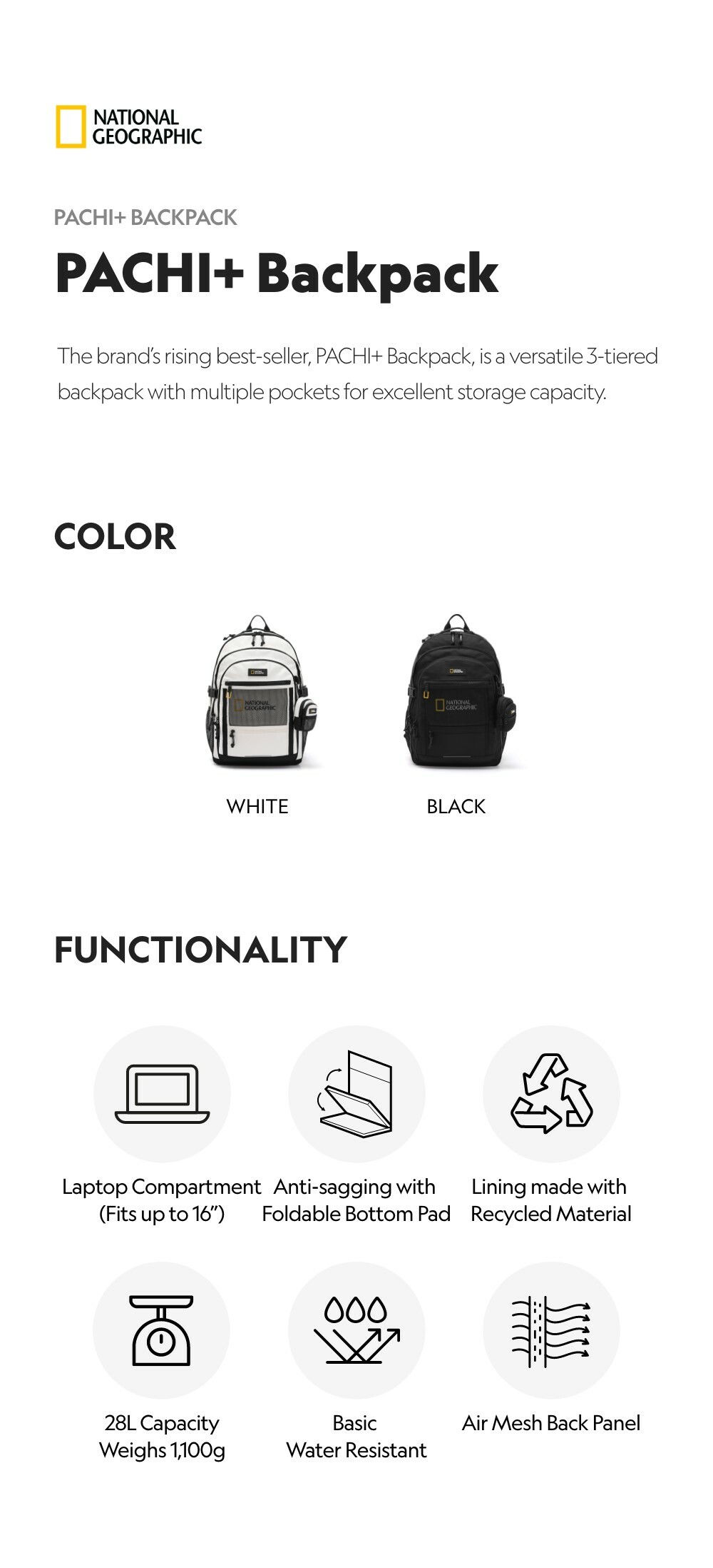 PACHI+ Backpack - BLACK