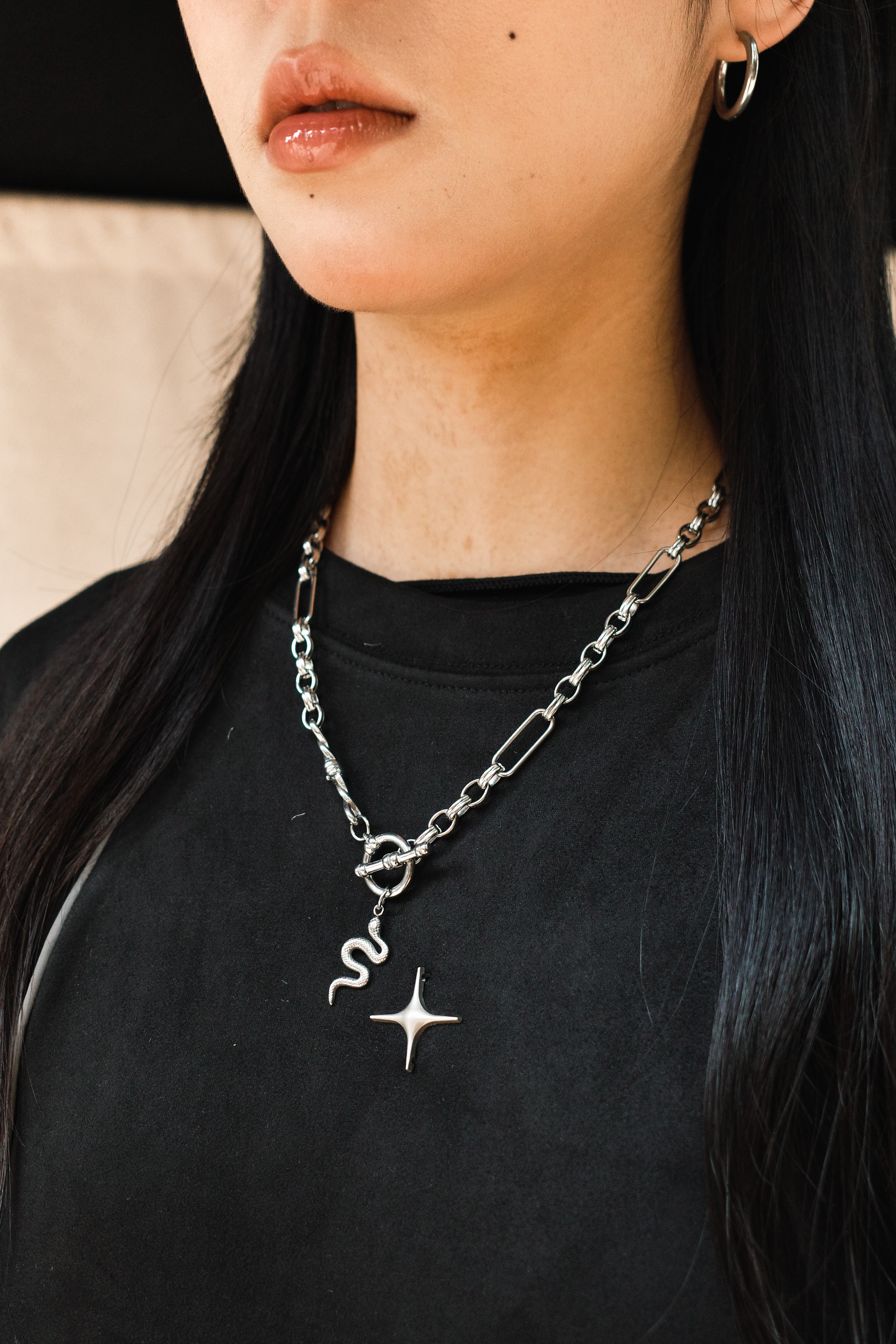 『Always_Good』蛇吊墜 拼接 項鏈