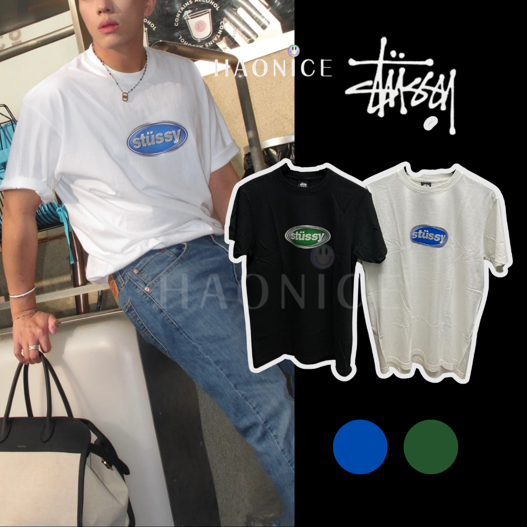 【HAO NICE 】美國🇺🇸街頭潮流 Stussy 25SS春夏新款 美式復古風 橢圓字母 素色百搭短T🔥