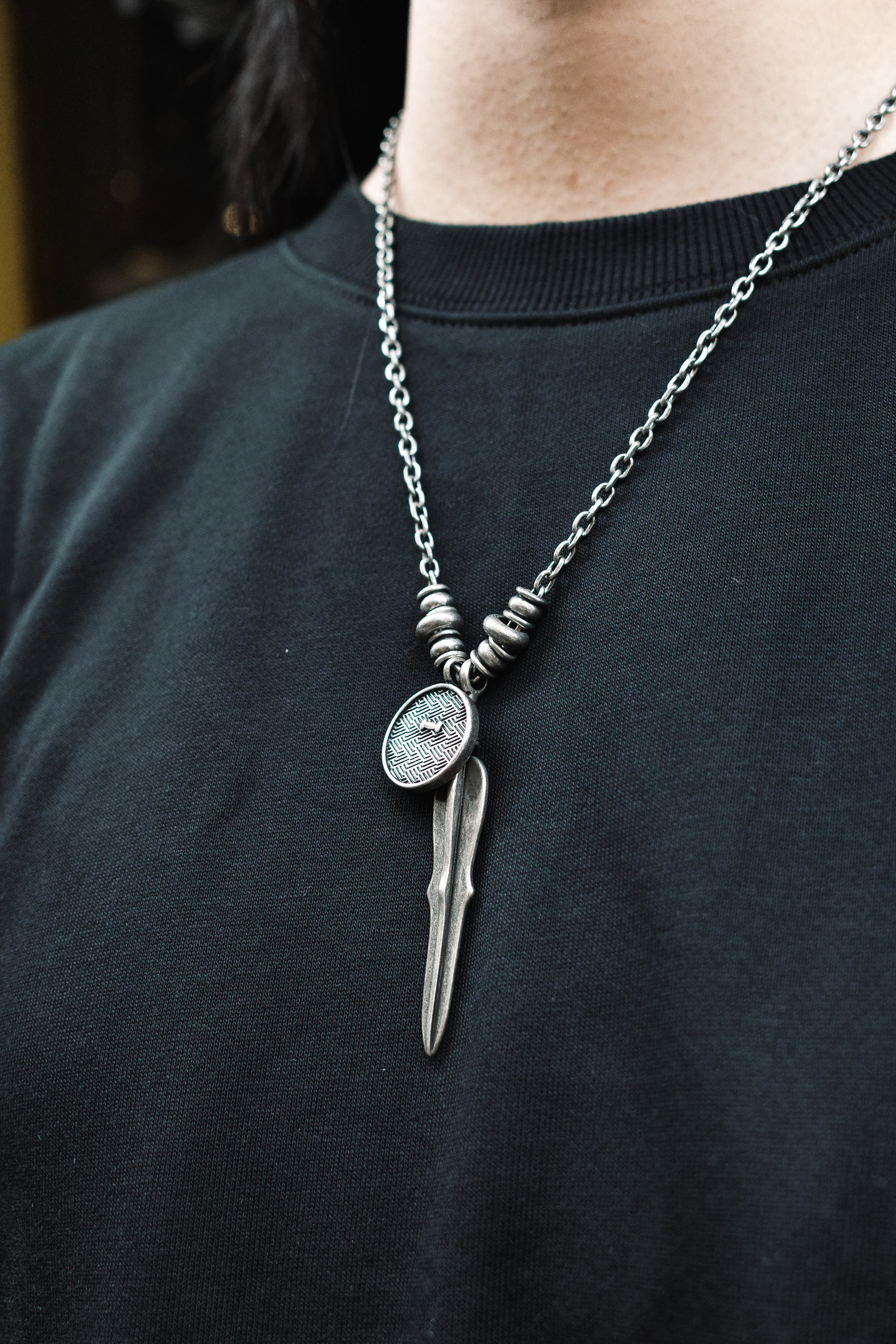 『Always_Good』復古 圓盤 寶劍 吊墜  項鍊