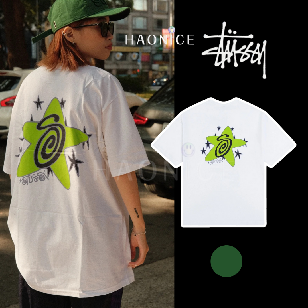 【HAO NICE 】美國🇺🇸街頭潮流STUSSY 24SS 春夏新款 前後胸前星星LOGO 設計 經典蚊香圖案 經典百搭款🔥