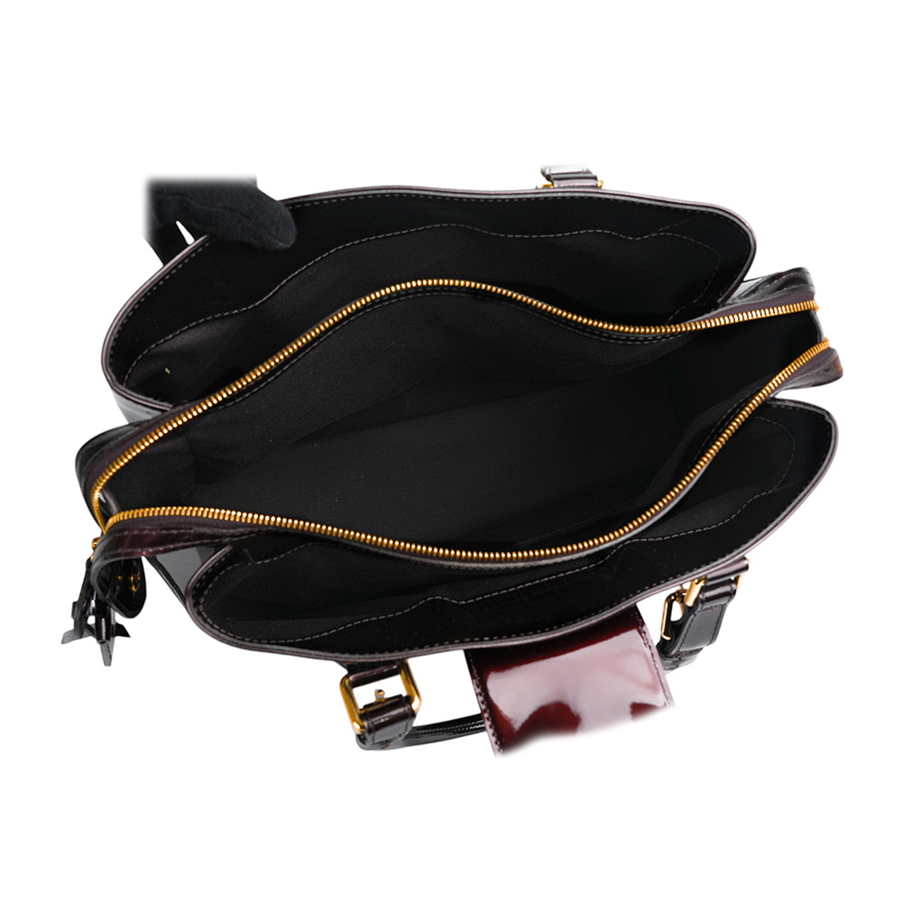 【Louis Vuitton / LV】Melrose Monogram 漆皮三層手提包(深葡萄紫) M93757