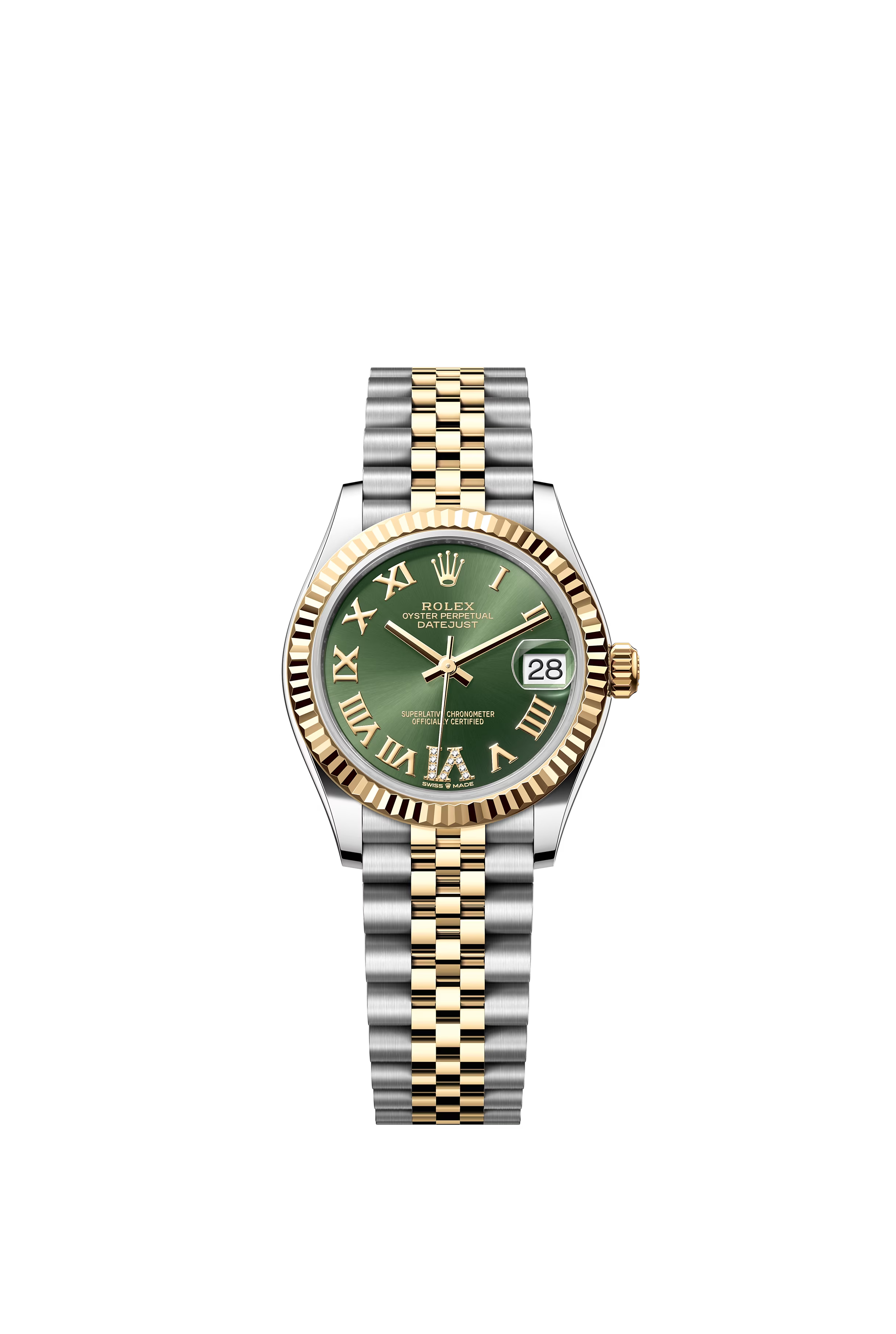 278273 | ROLEX GREEN DIAL ROMAN NUMERALS DIAMOND