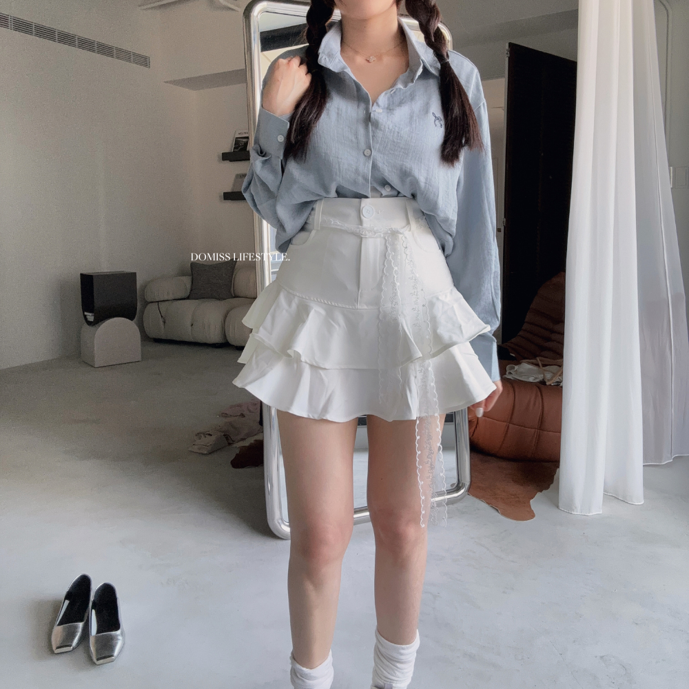 【DOMISS自訂】公主的裙擺A字短裙 顯瘦褲裙(現貨)