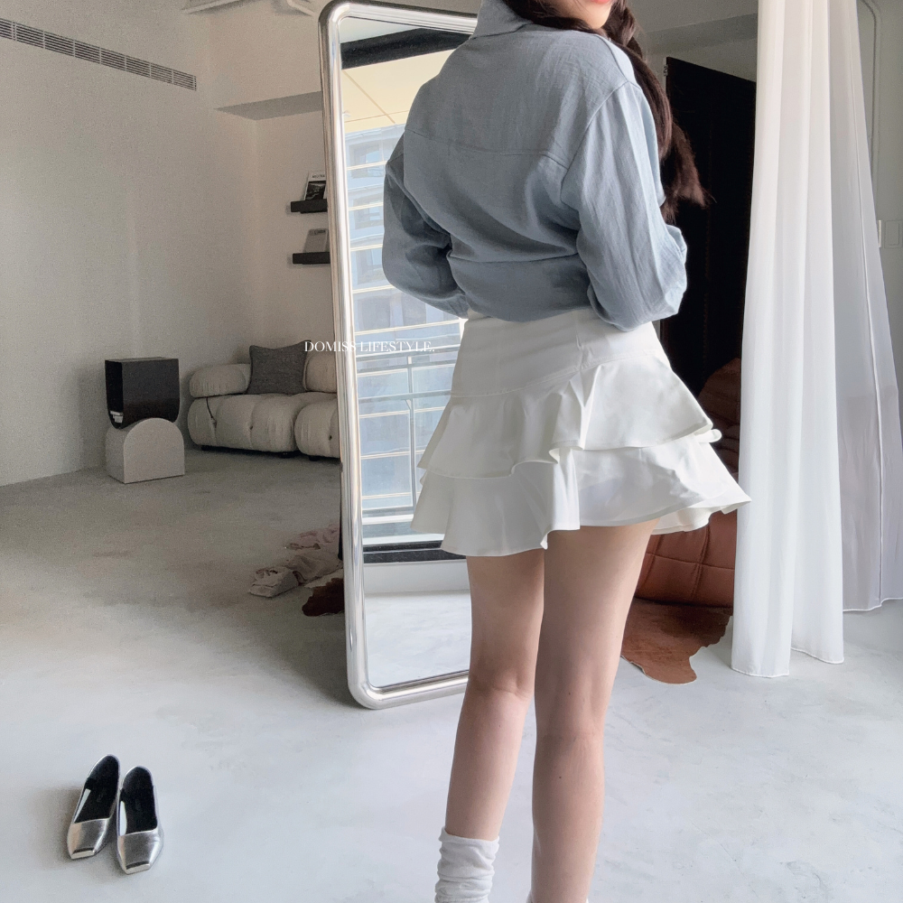 【DOMISS自訂】公主的裙擺A字短裙 顯瘦褲裙(現貨)