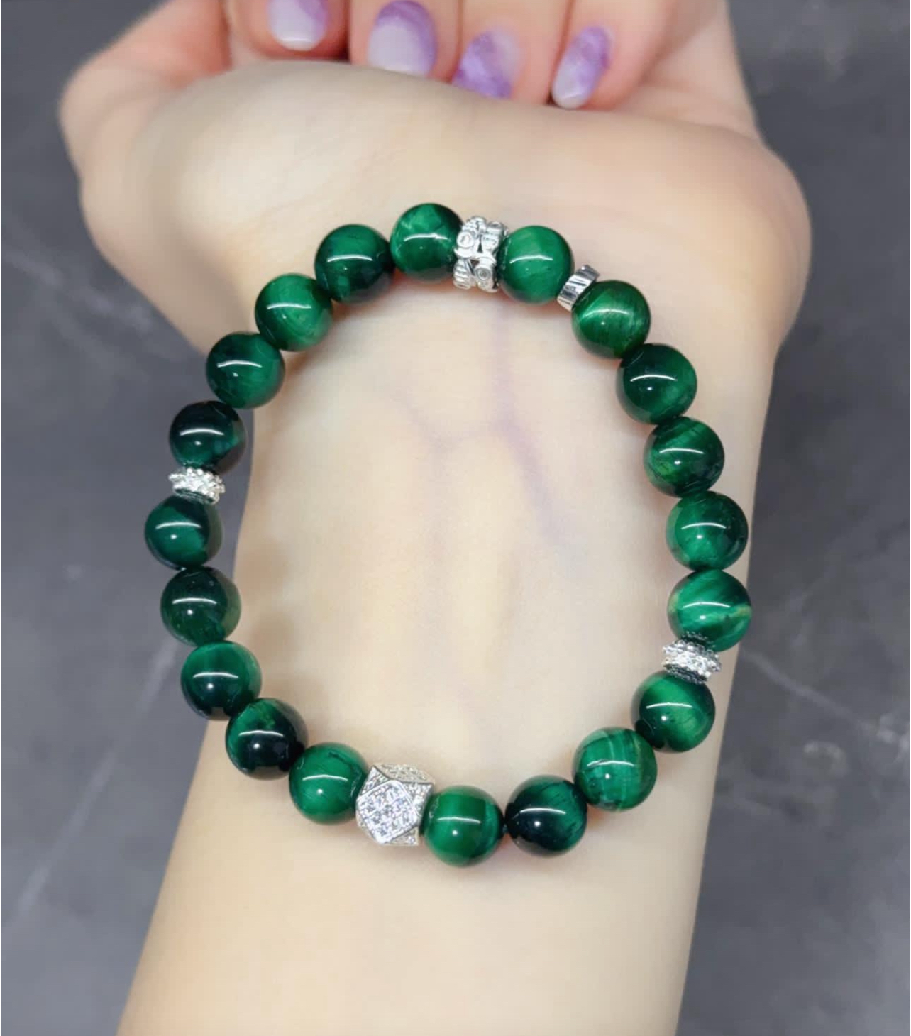 自家DIY綠虎眼手串 AL