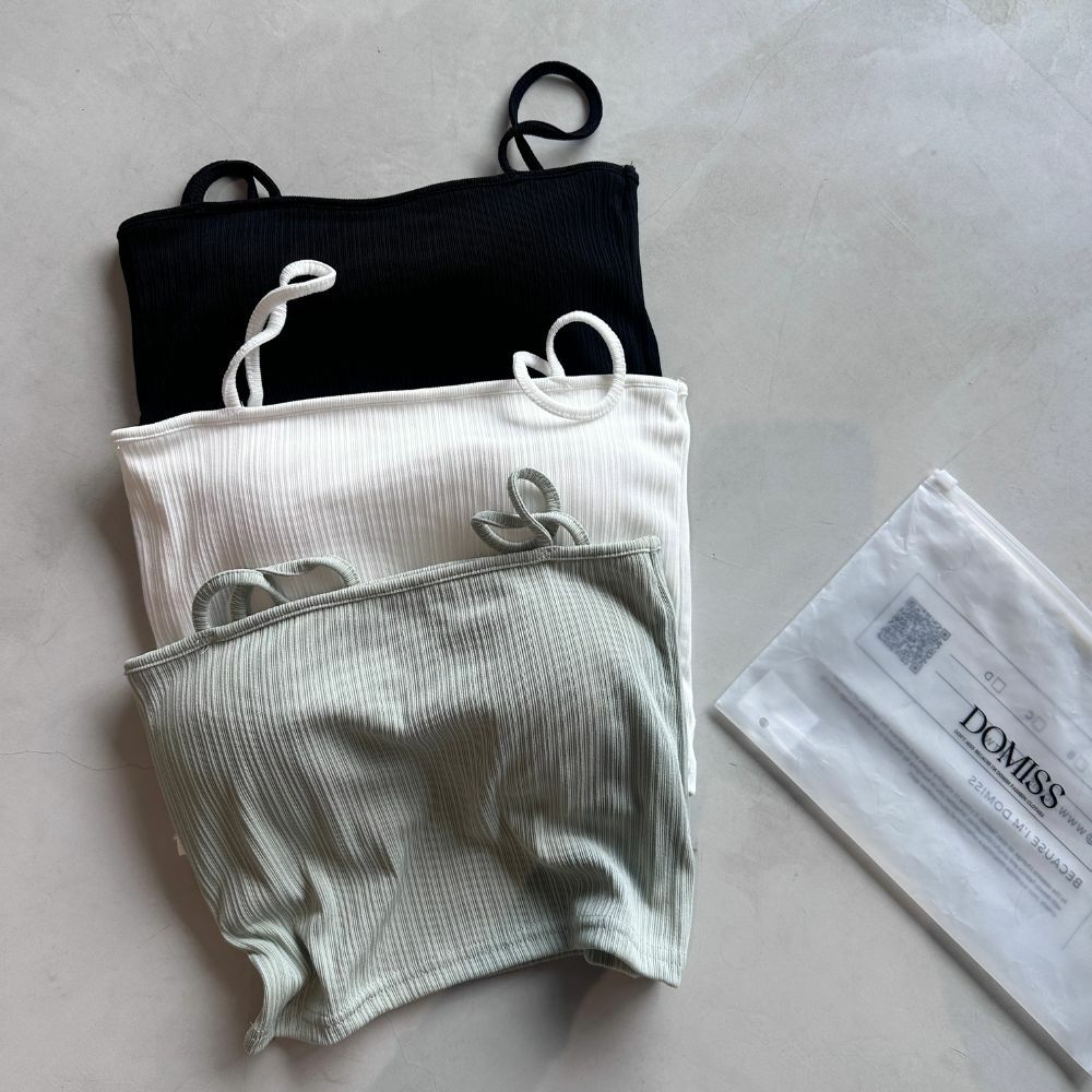 【百搭螺紋】DOMISS平口背心 平口小可愛-3色(現貨)