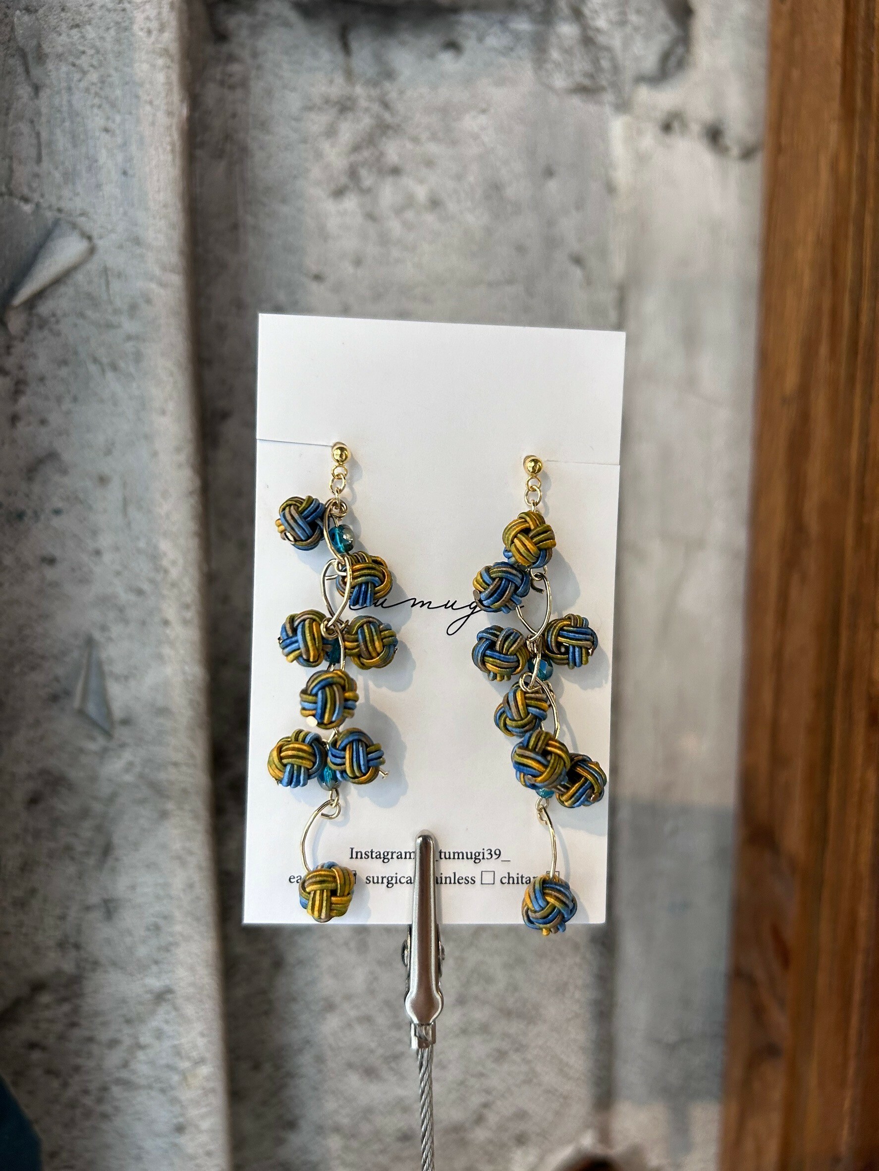 [TUMUGI] 水引果粒耳環 | 鬱金色 | 耳夾 | NO.37