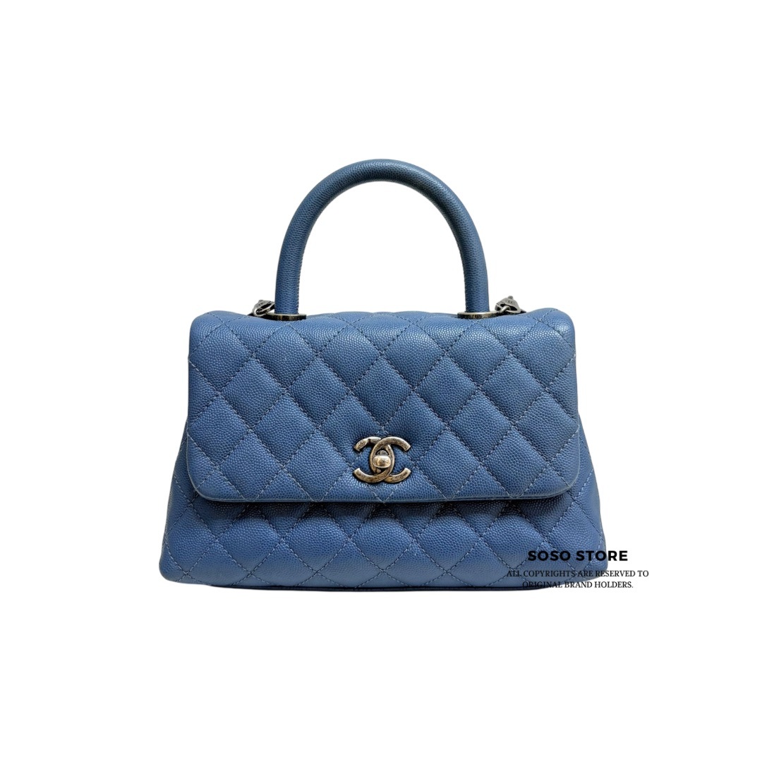Chanel Coco Handle Bag - Blue / Shw