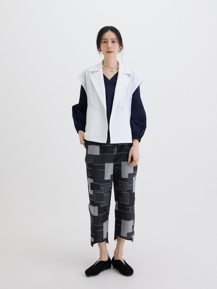 傑克西裝領背心罩衫-日晨